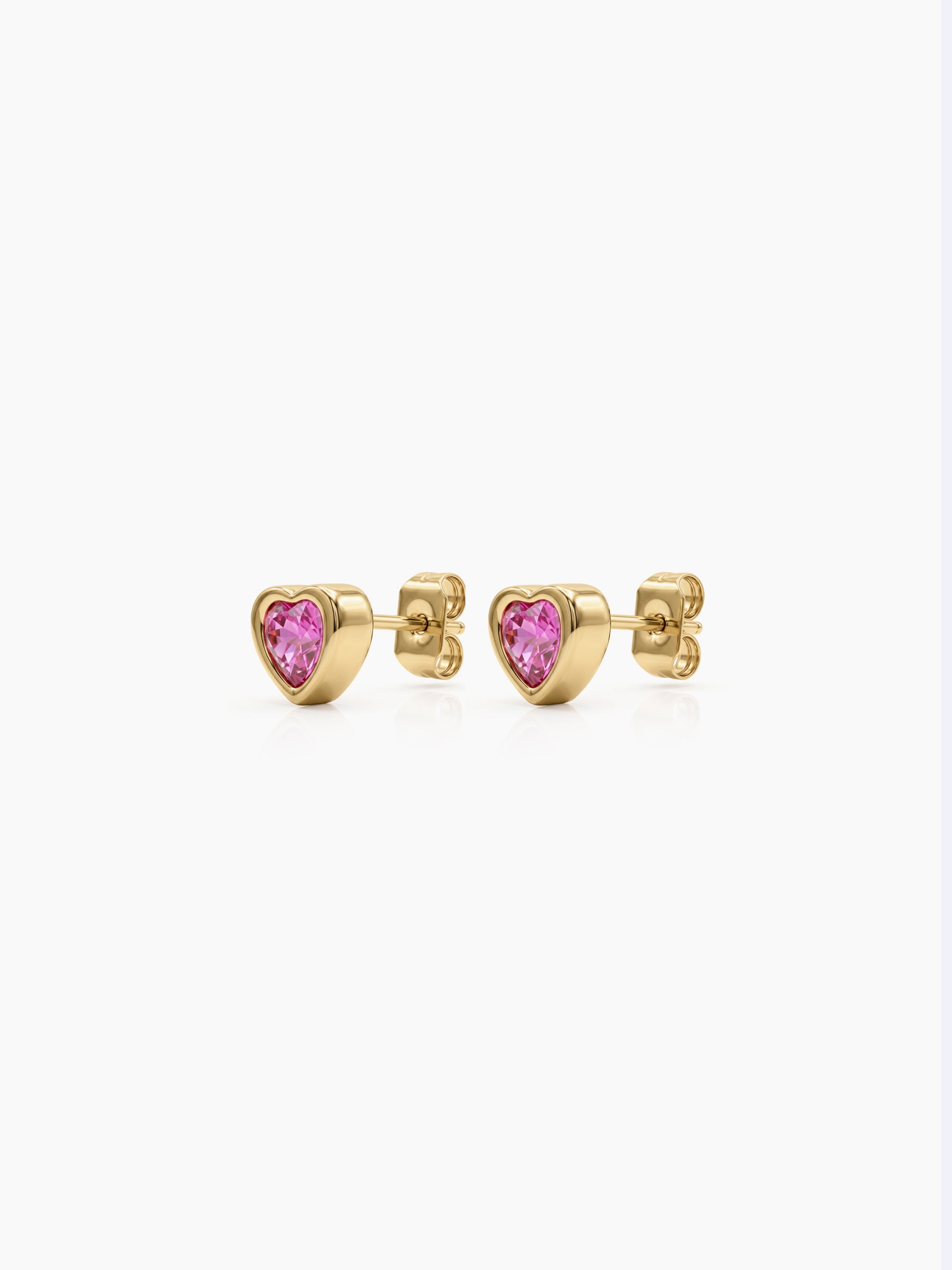 Rosie Pink Heart 18K Gold Plated Kid's Stud Earrings
