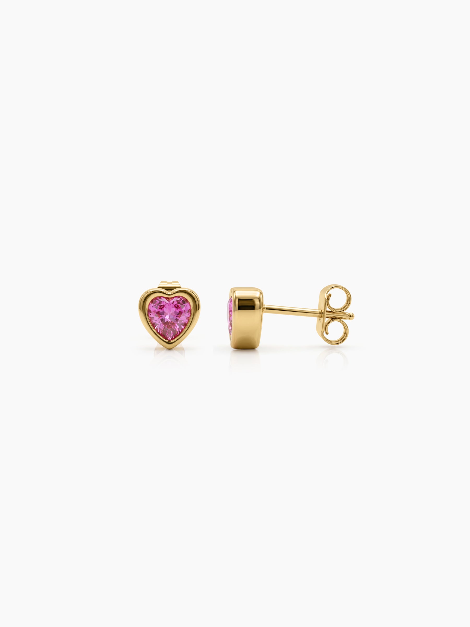 Rosie Pink Heart 18K Gold Plated Kid's Stud Earrings