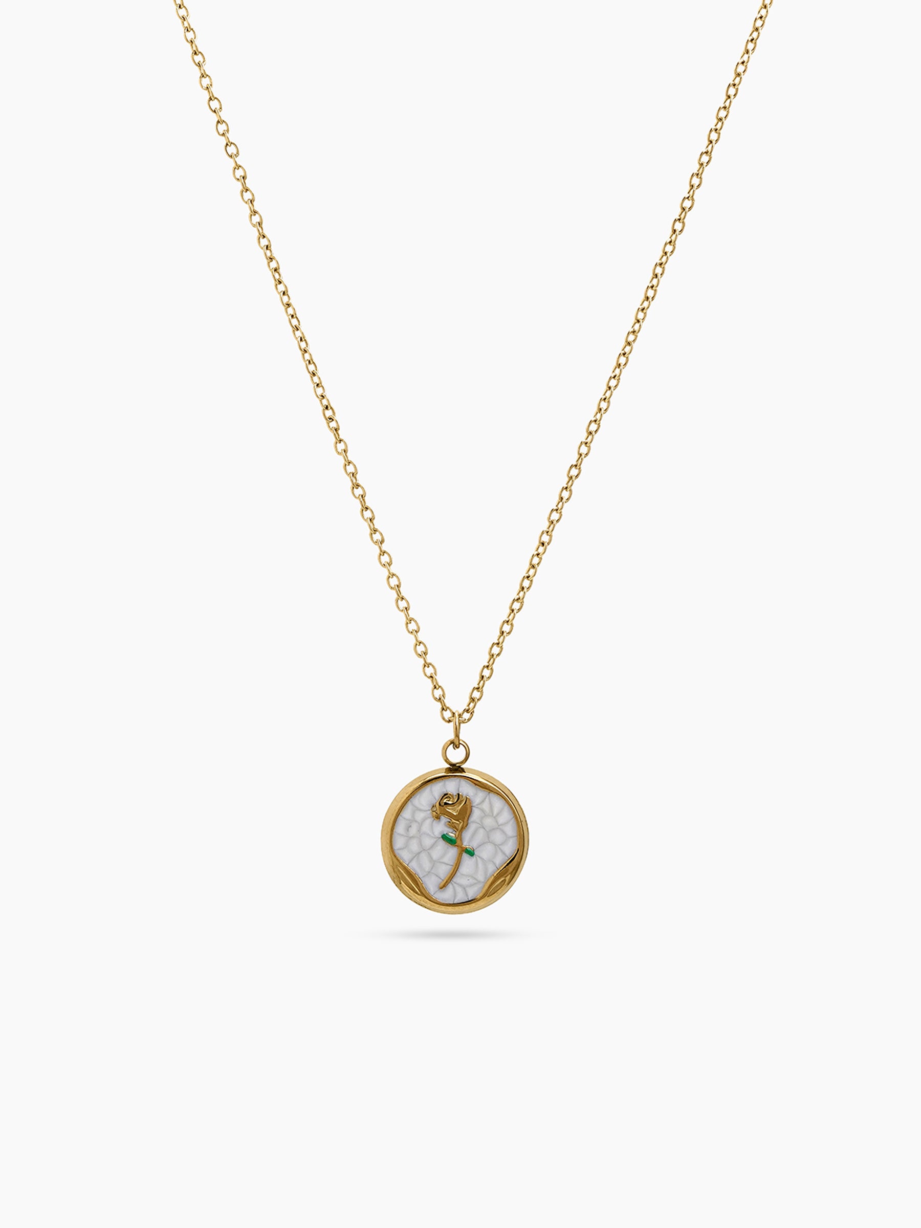 Rosmira Rose 18K Gold Plated Women's Chain Pendant Necklace