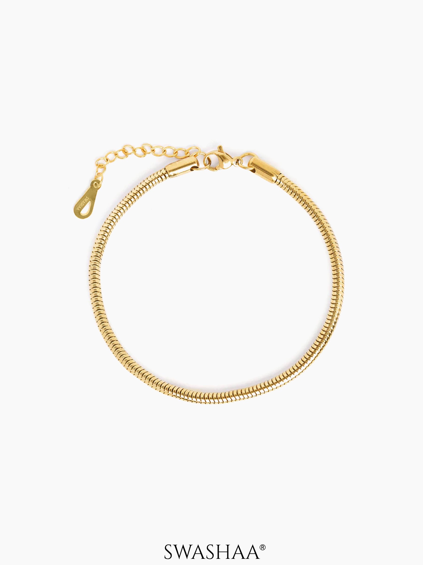 Round Rope Chain 3 MM 18K Gold Plated Loose Bracelet
