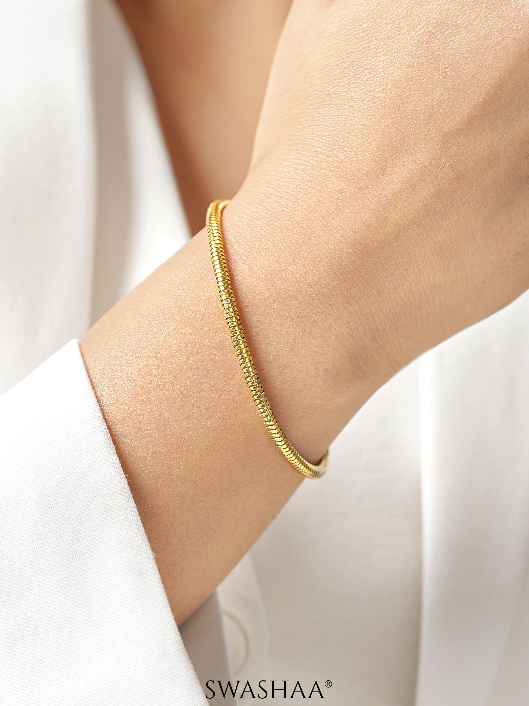 Round Rope Chain 3 MM 18K Gold Plated Loose Bracelet