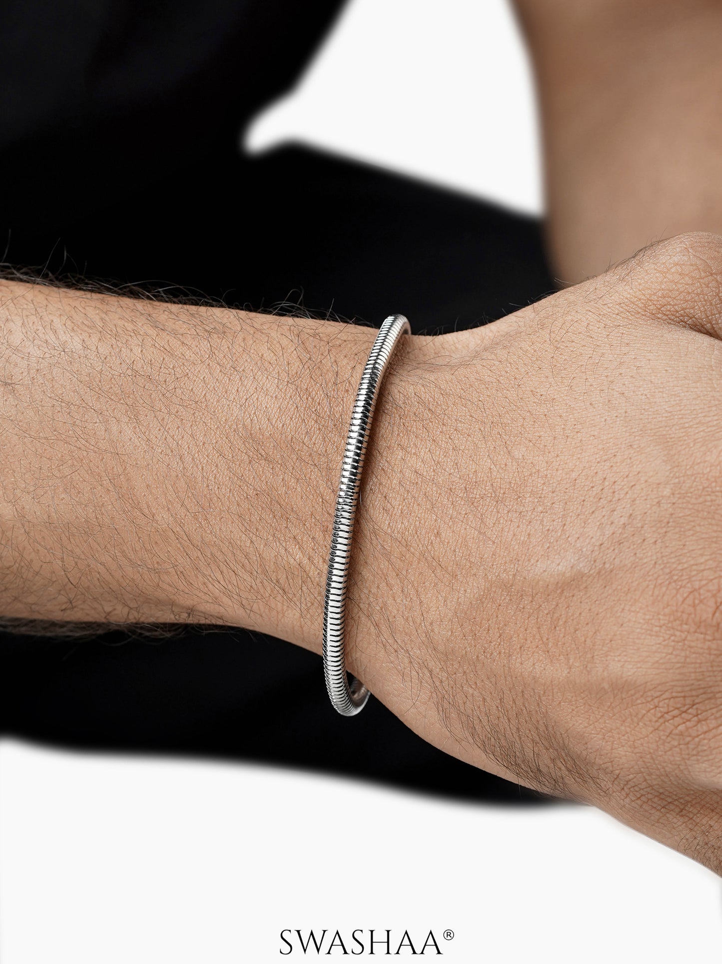 Round Rope Chain Silver 4 MM Men's Bracelet