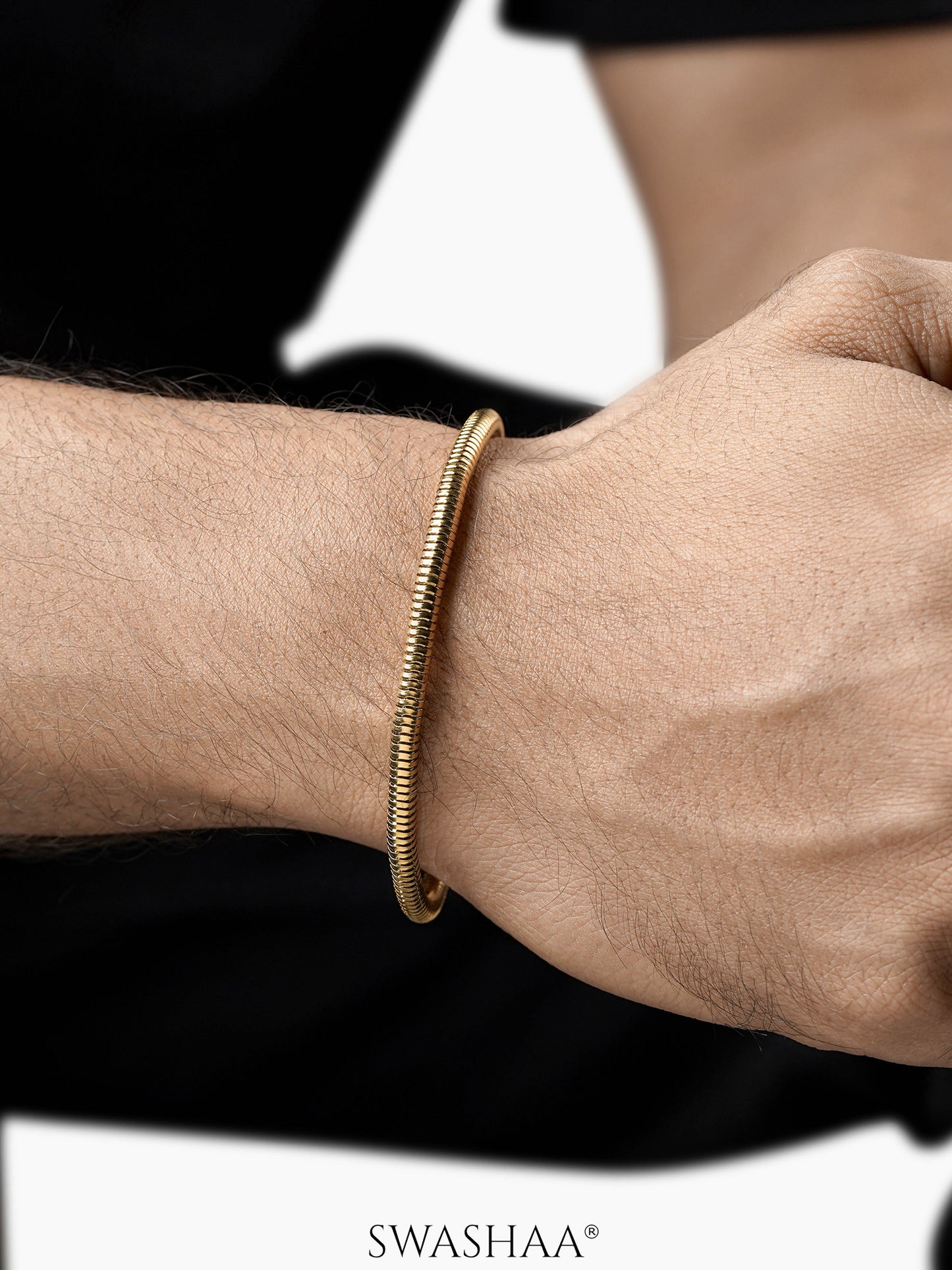 Round Rope Chain 18K Gold Plated 4 MM Men's Bracelet