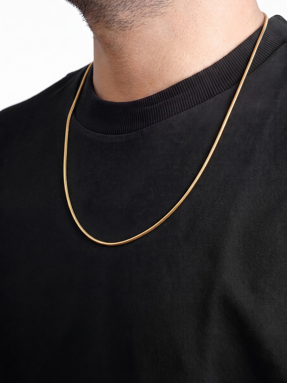 Round Snake 1MM 18K Gold Plated Women's Chain