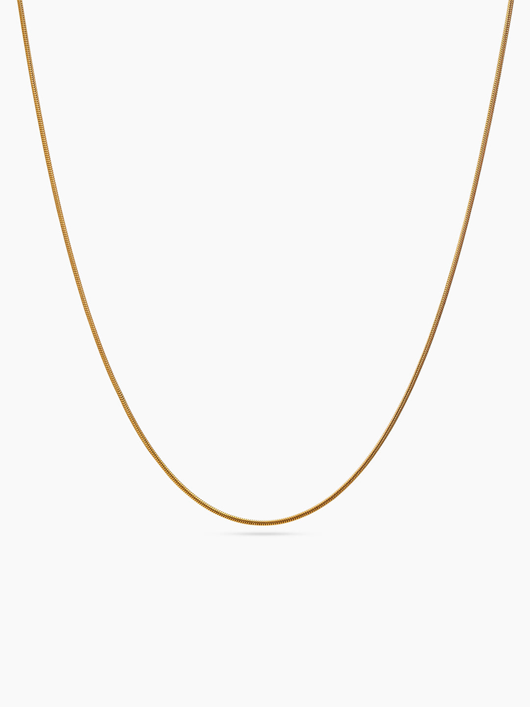 Round Snake 1MM 18K Gold Plated Women's Chain