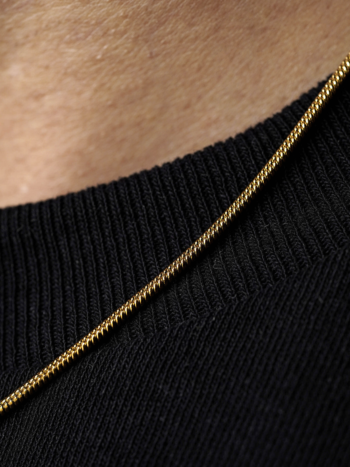 Round Snake 18K Gold Plated 2 MM Men's Chain