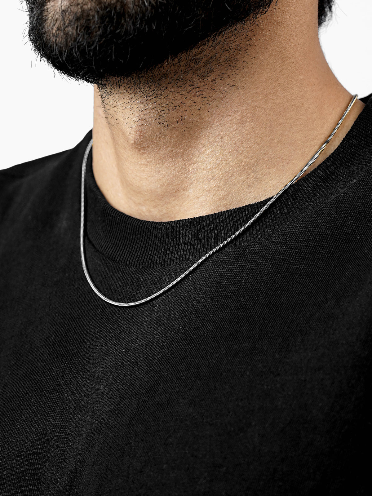 Round Snake Silver 2 MM Men's Chain
