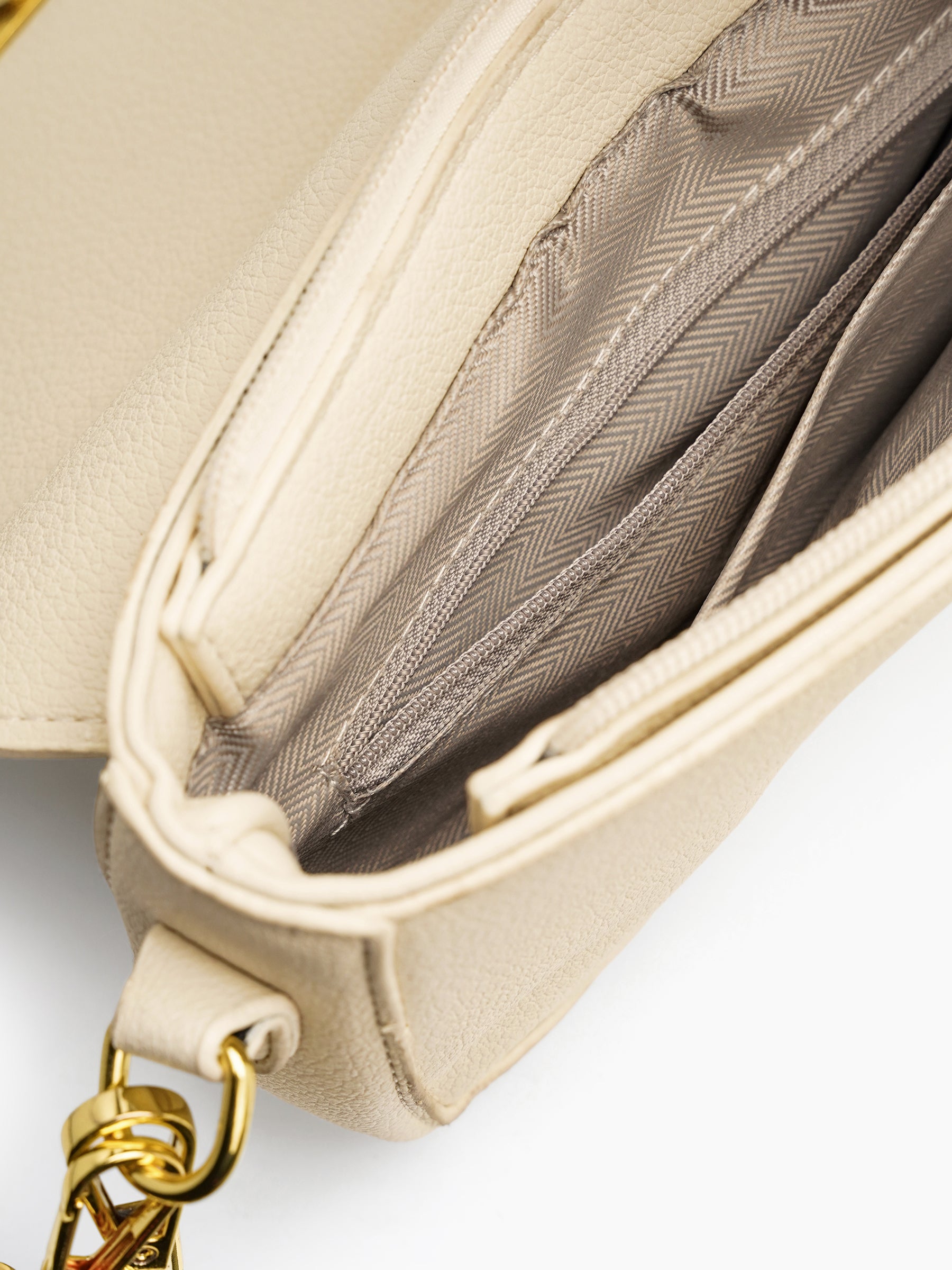 Rovena Beige Luxe Sling Bag - Swashaa