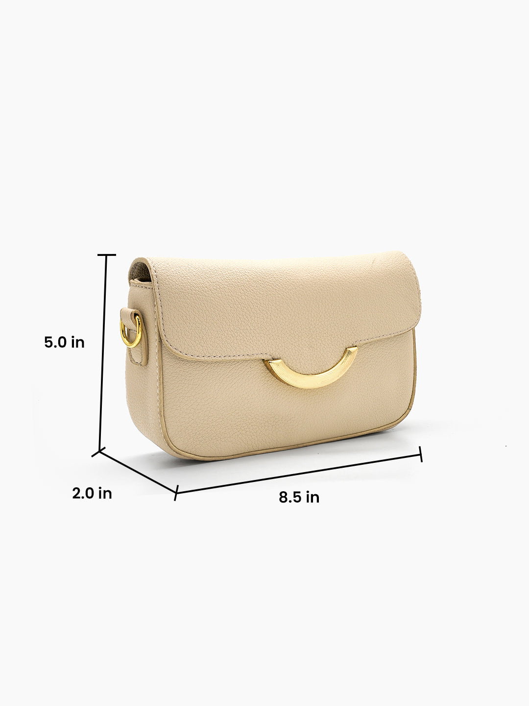 Rovena Beige Luxe Sling Bag - Swashaa