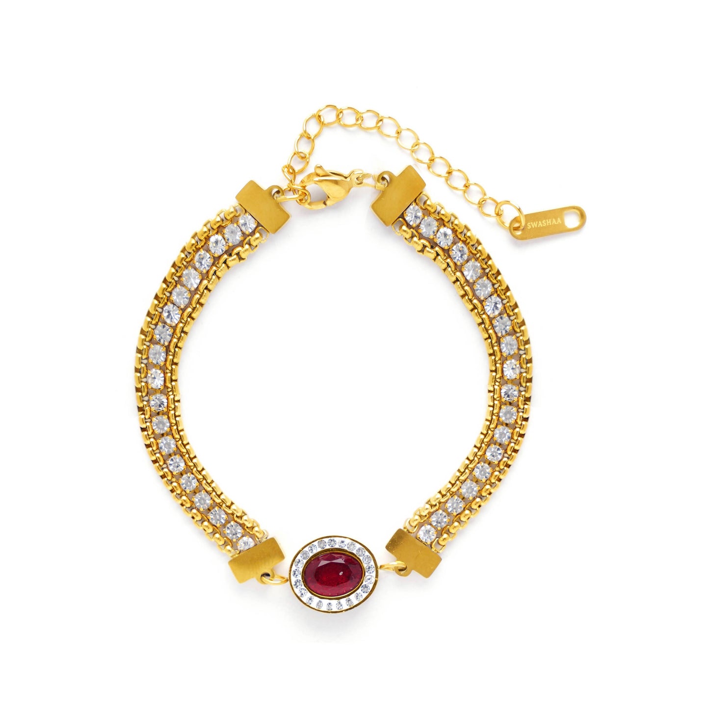 Ruby 18K Gold Plated Bracelet