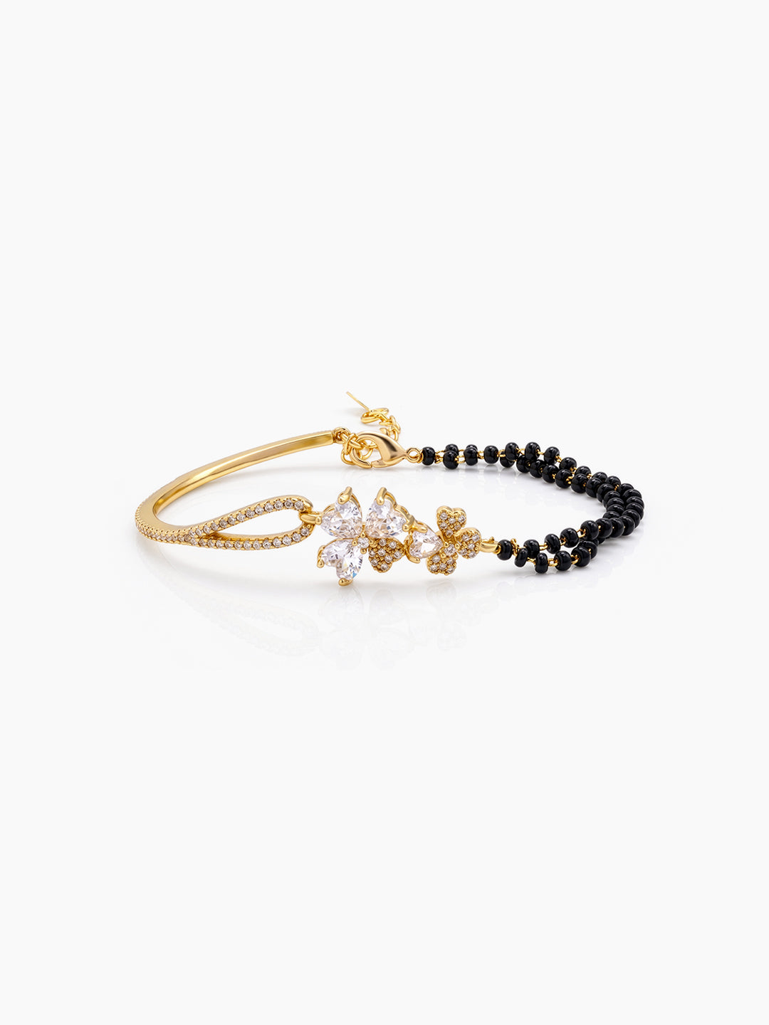 Ruha Diamond Twin Floral 18K Gold Plated Women's Mangalsutra Bracelet