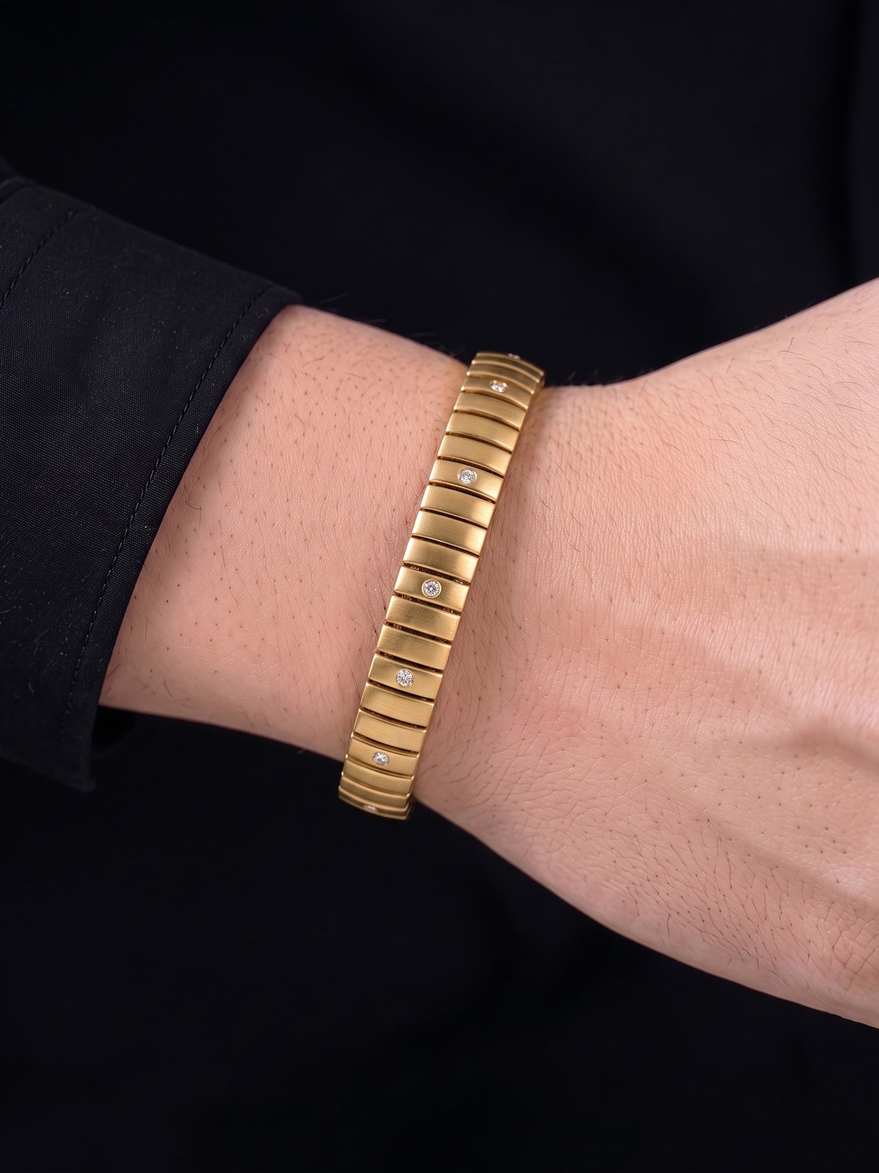Rupert Diamond 18K Gold Plated Men's Loose Bracelet