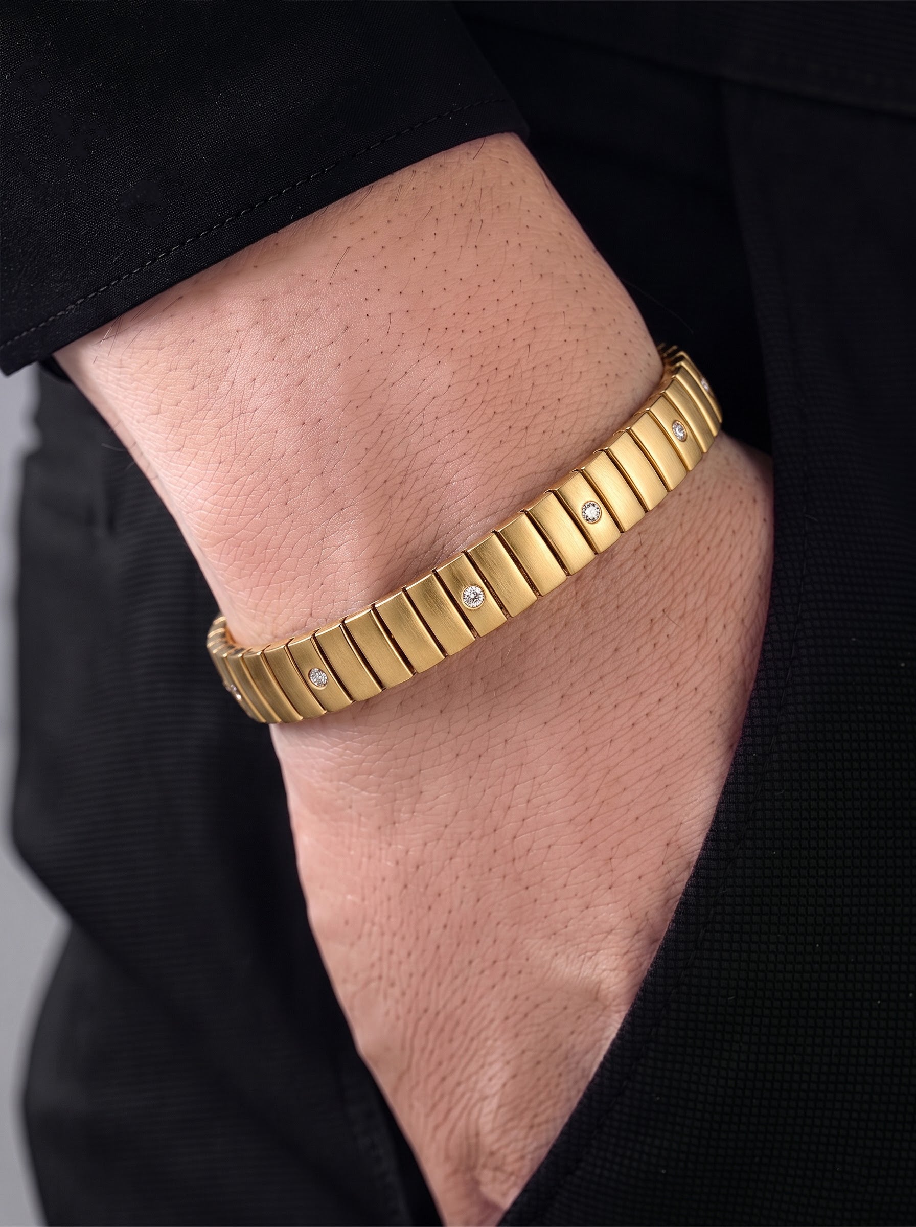 Rupert Diamond 18K Gold Plated Men's Loose Bracelet