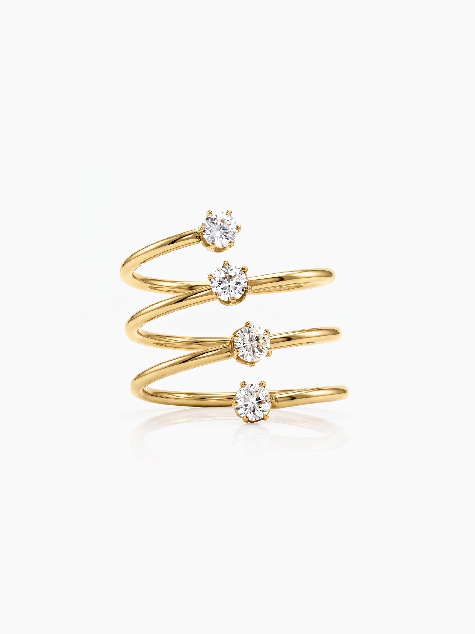 Ruvella Solitaire Diamond 18K Gold Plated Women's Ring