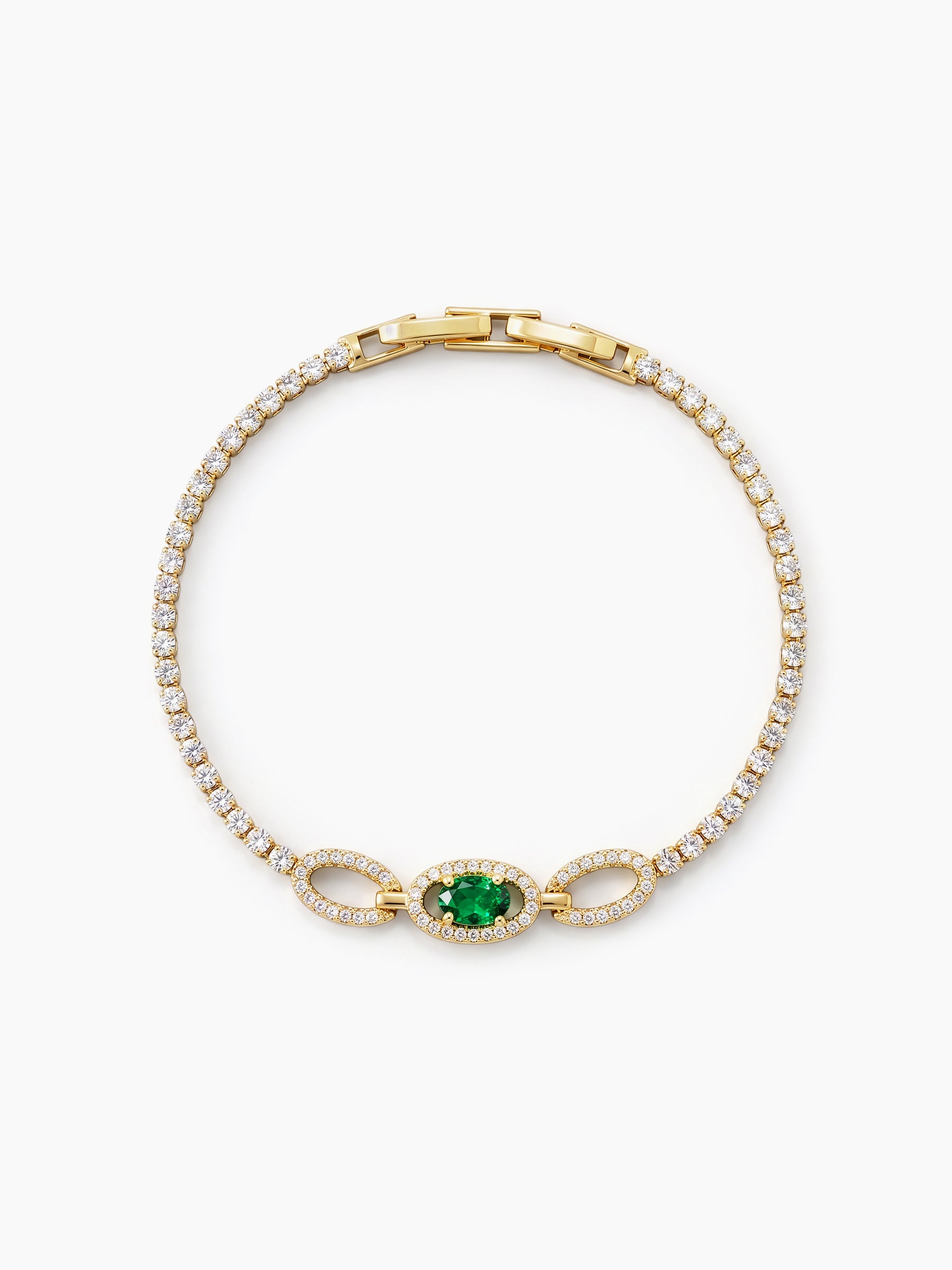 Ruvik Green Emerald Diamond 18K Gold Plated Rakhi