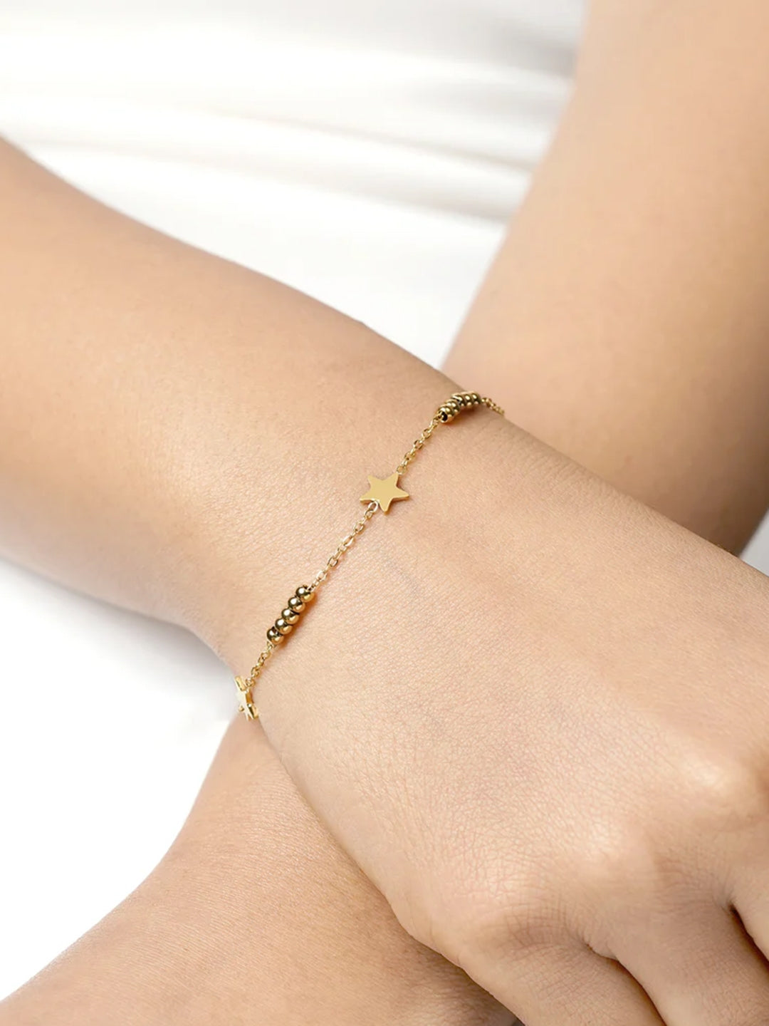 Ira Star Beads Charms 18K Gold Plated Chain Loose Bracelet