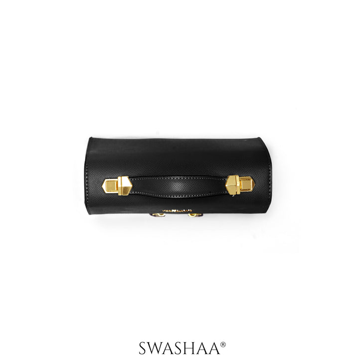 Saanvi Black Leather Sling Bag