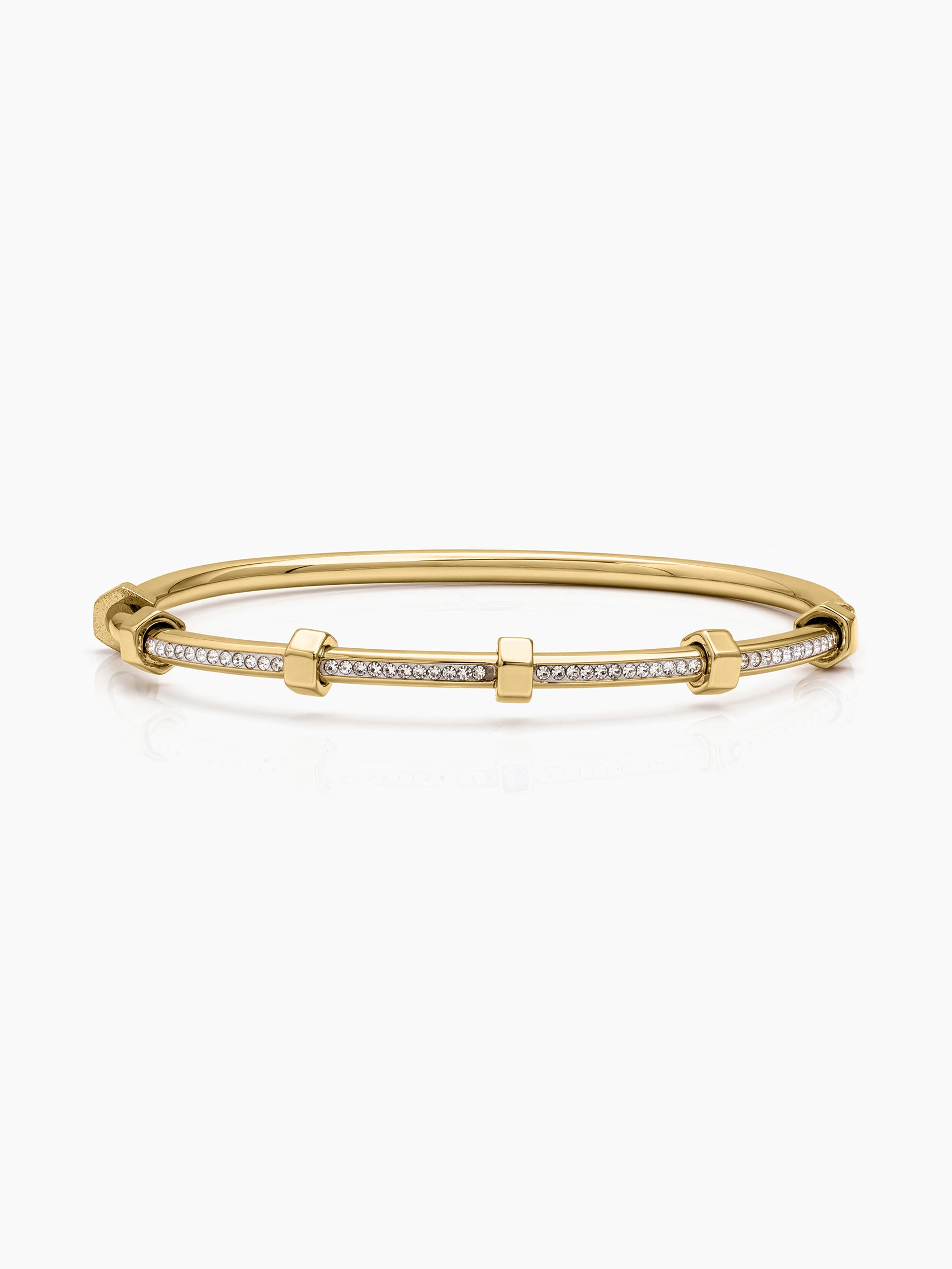 Sabine Diamond 18K Gold Plated Women's Solid Band Bracelet