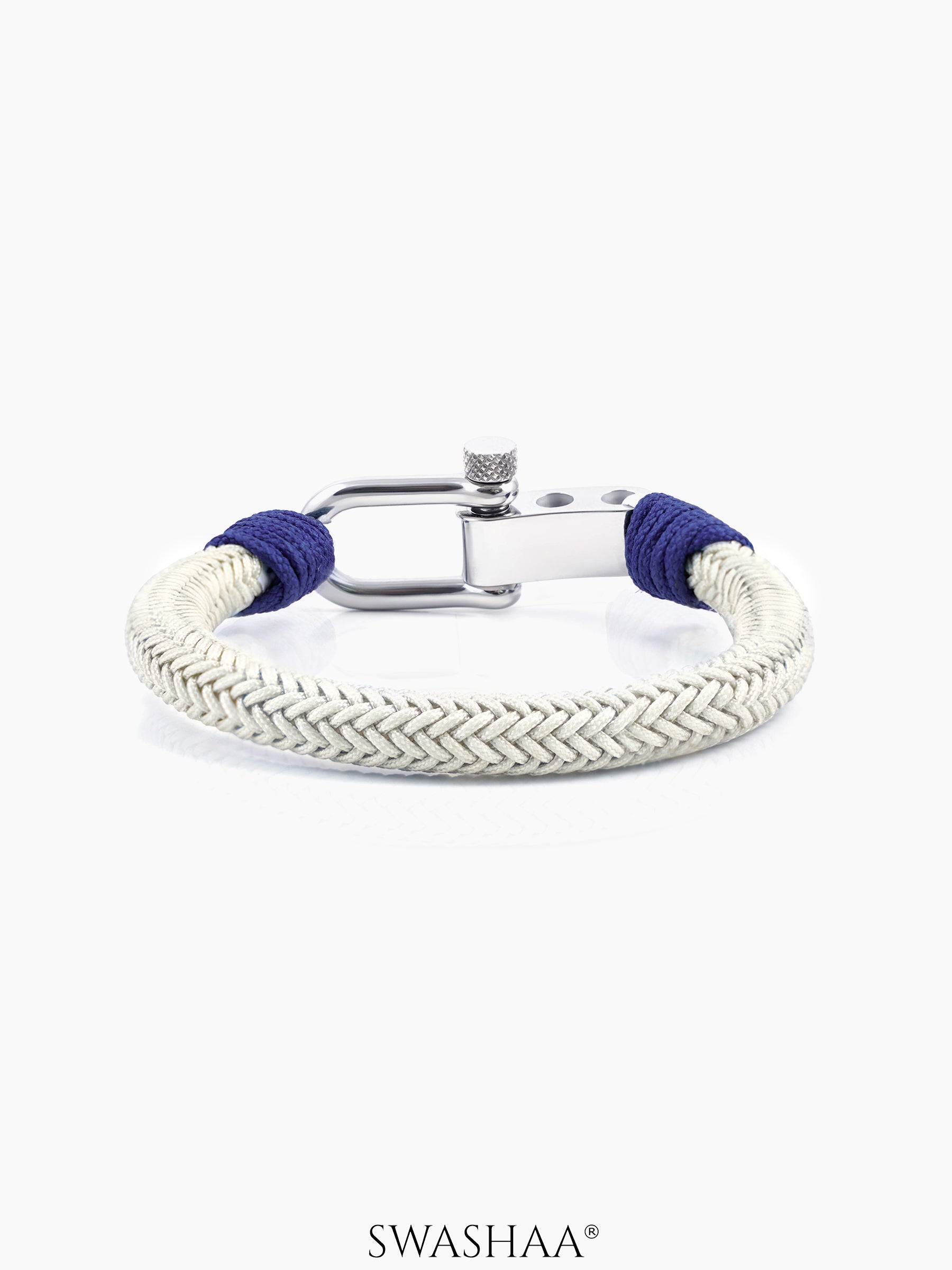 Sanyon Light Grey Braided Men's Rope Bracelet