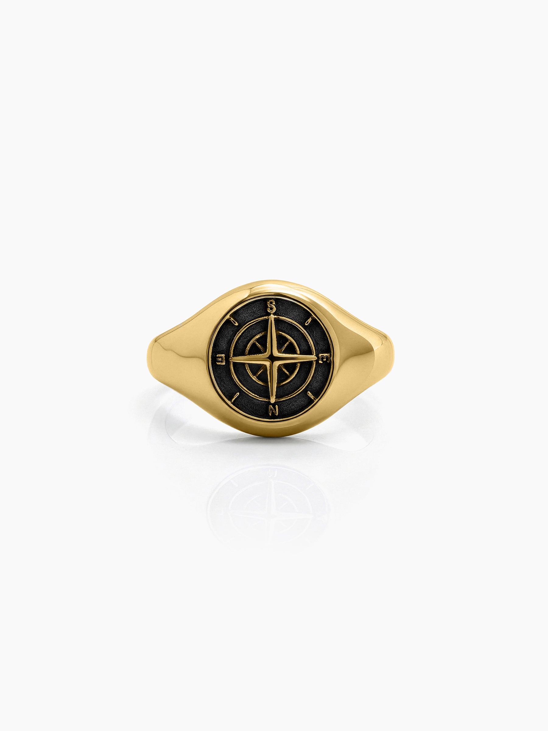 Saren Orbit 18K Gold Plated Signet Men's Rings - Swashaa