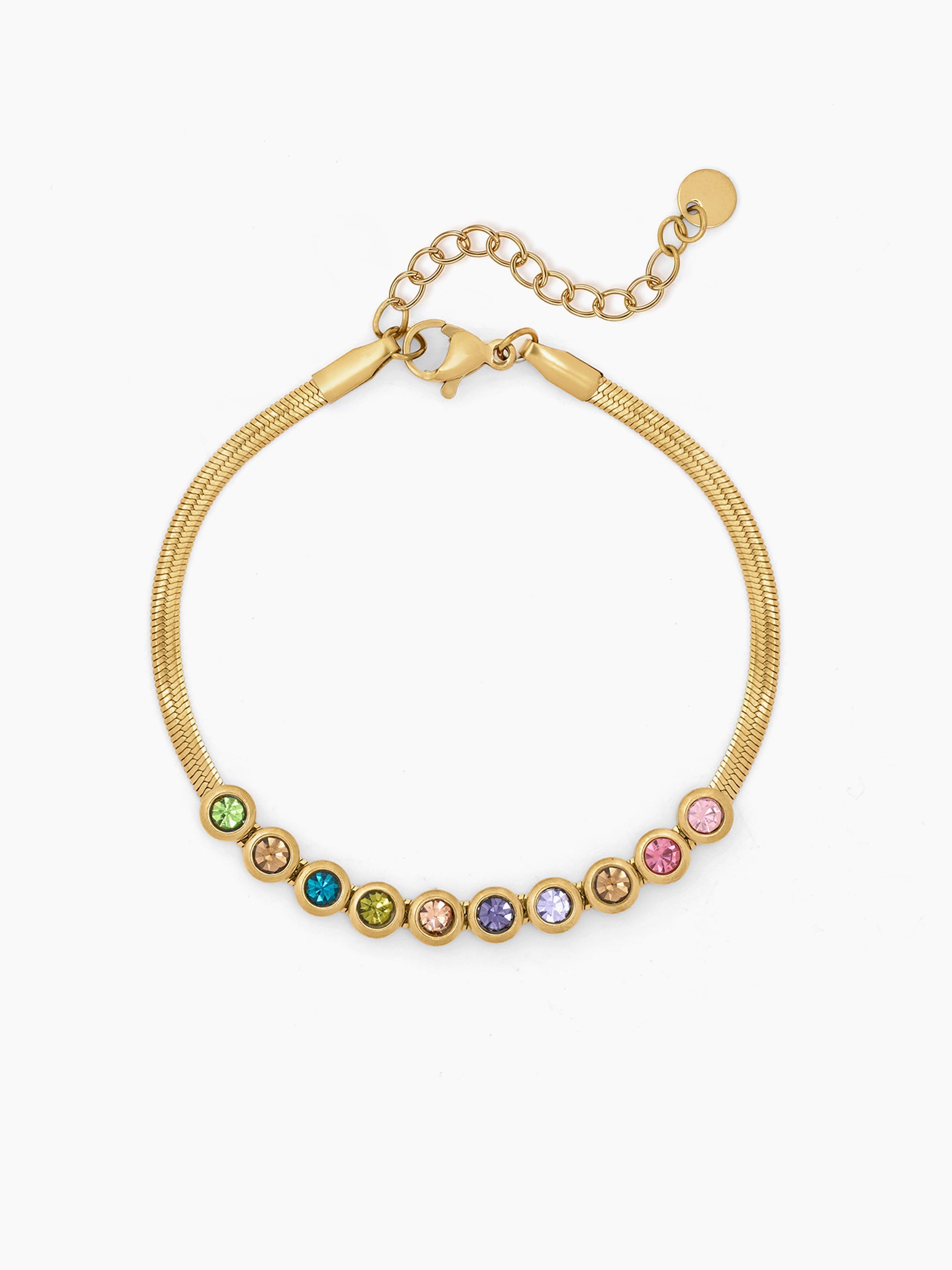 Senorita Bezel MultiColor Stone 18K Gold Plated rakhi