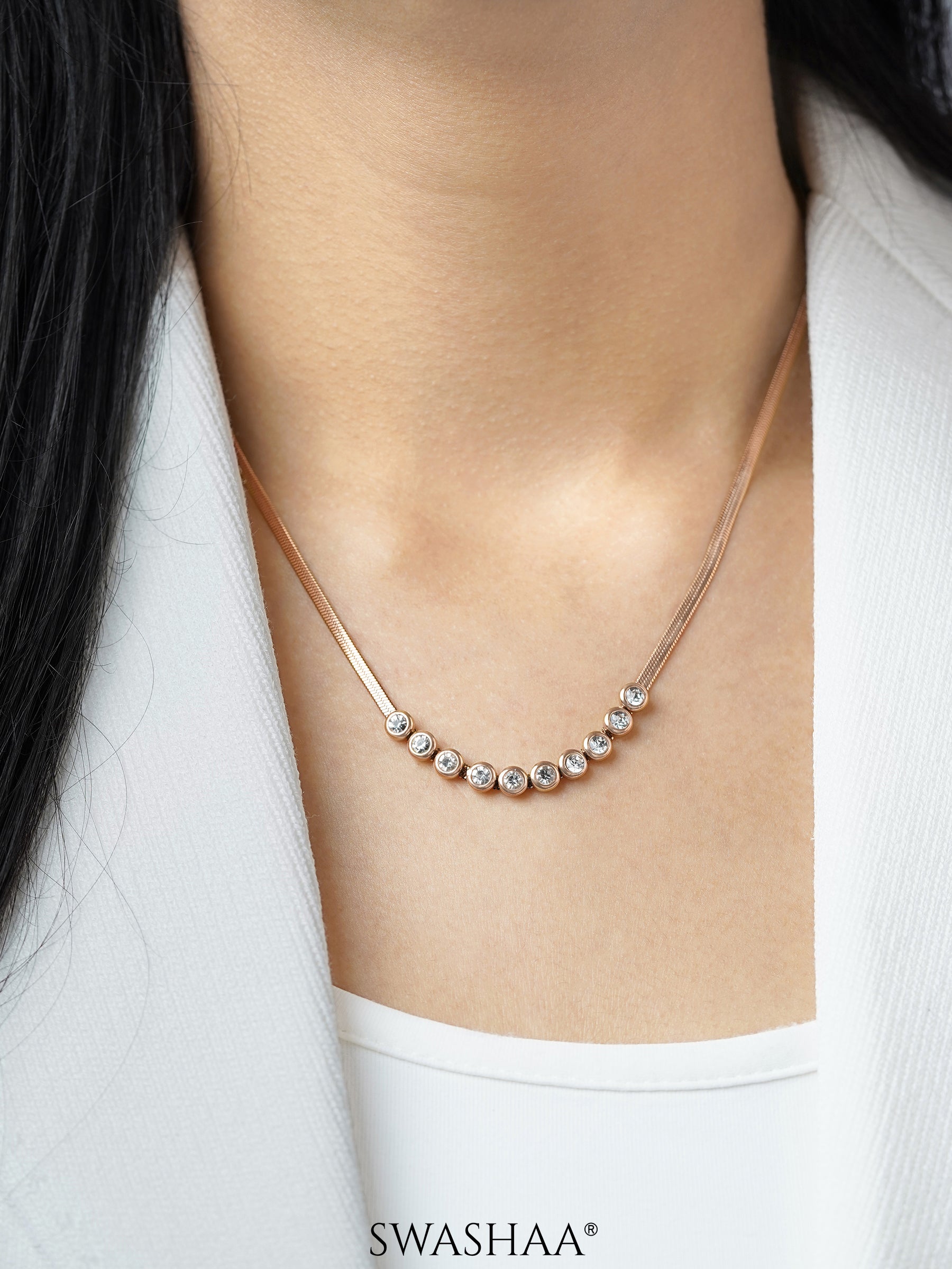 Senorita Diamond Rosegold Plated Necklace