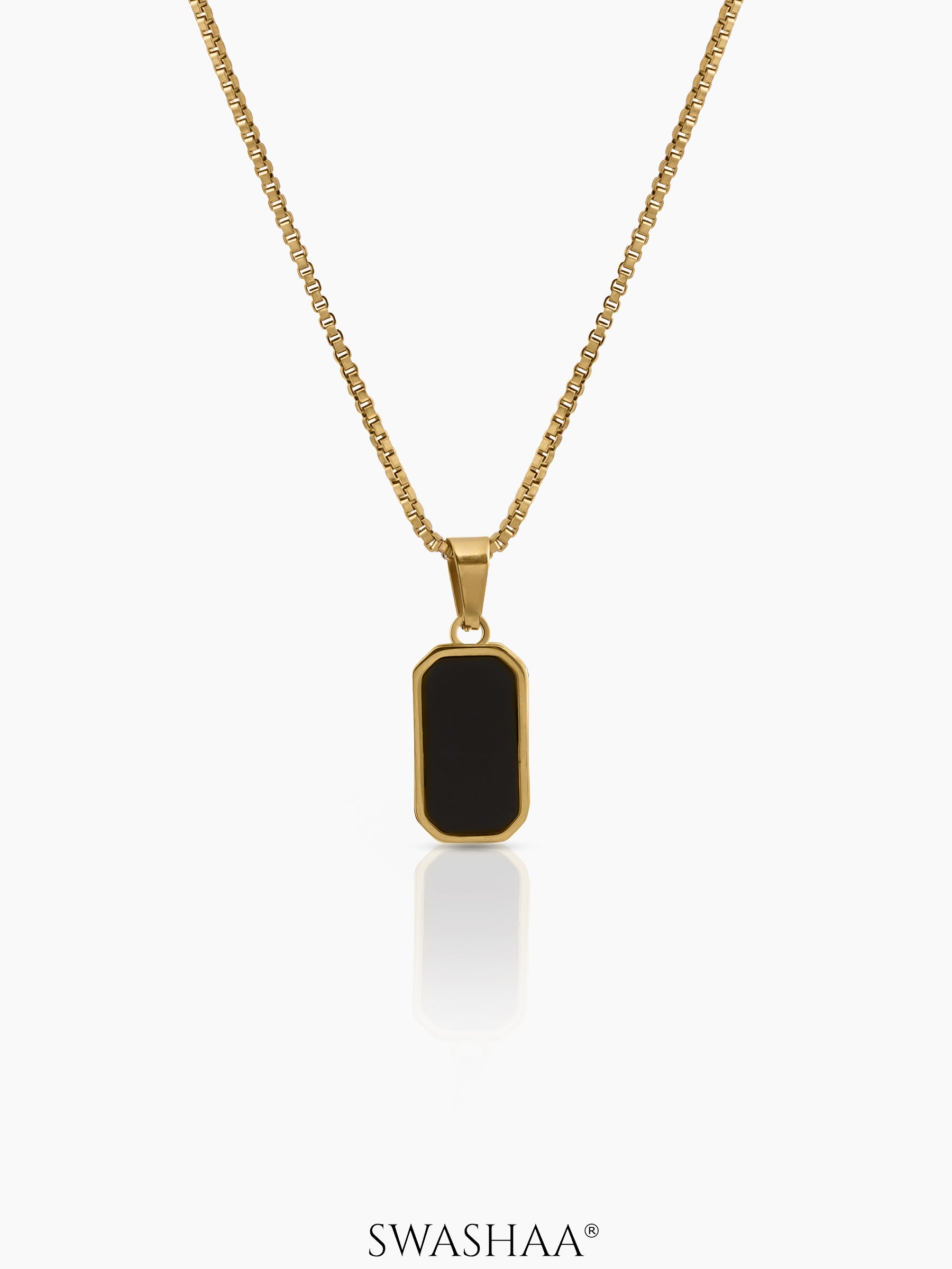 Serelina Black Stone Necklace - Swashaa