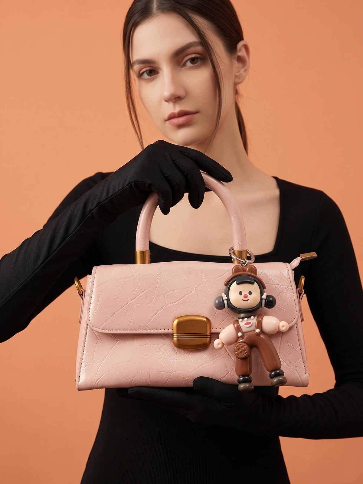 Serena Pink Gloss Leather Mini Bag - Swashaa