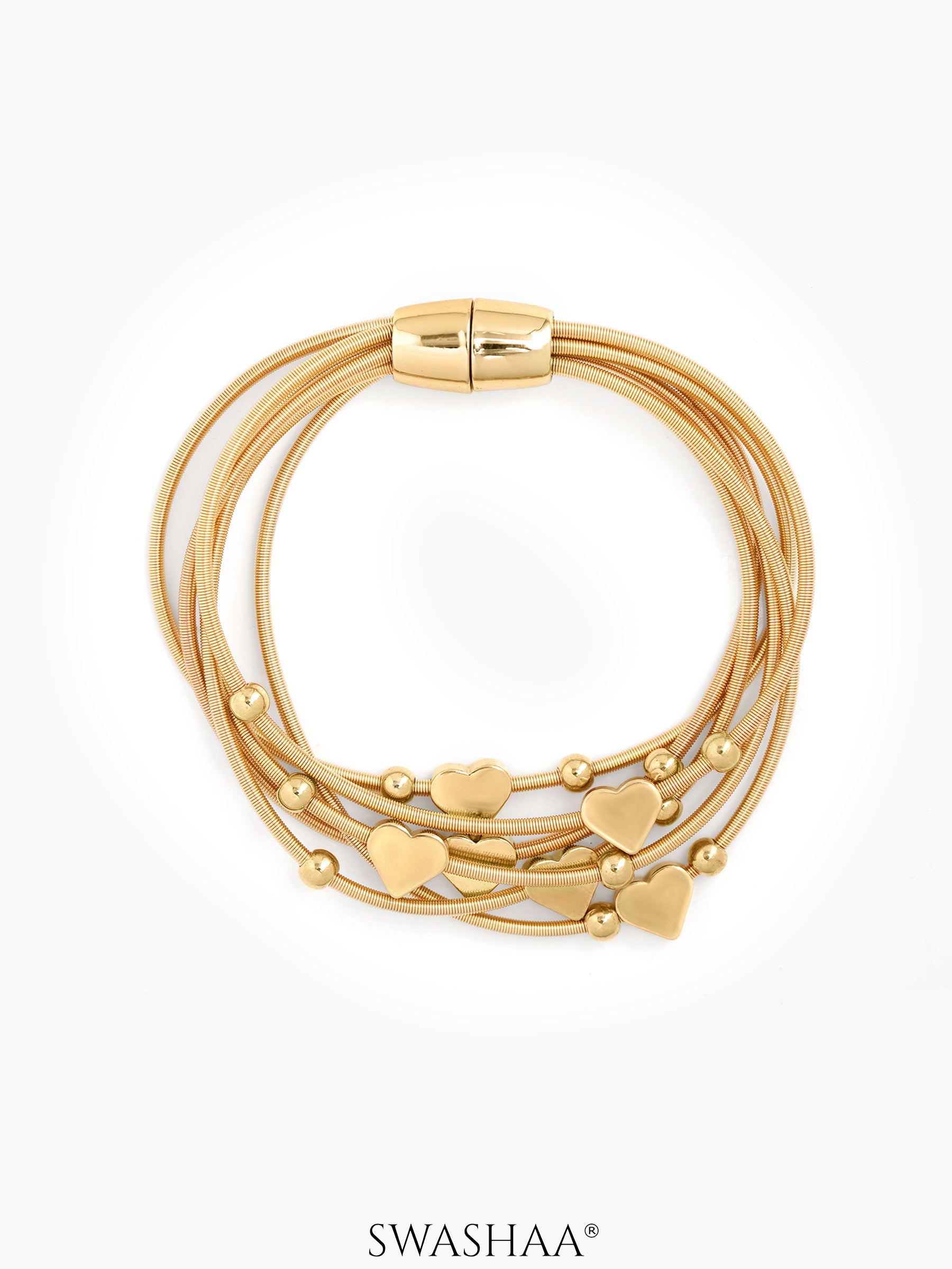 Serinva Heart Layered Chain Bracelet - Swashaa