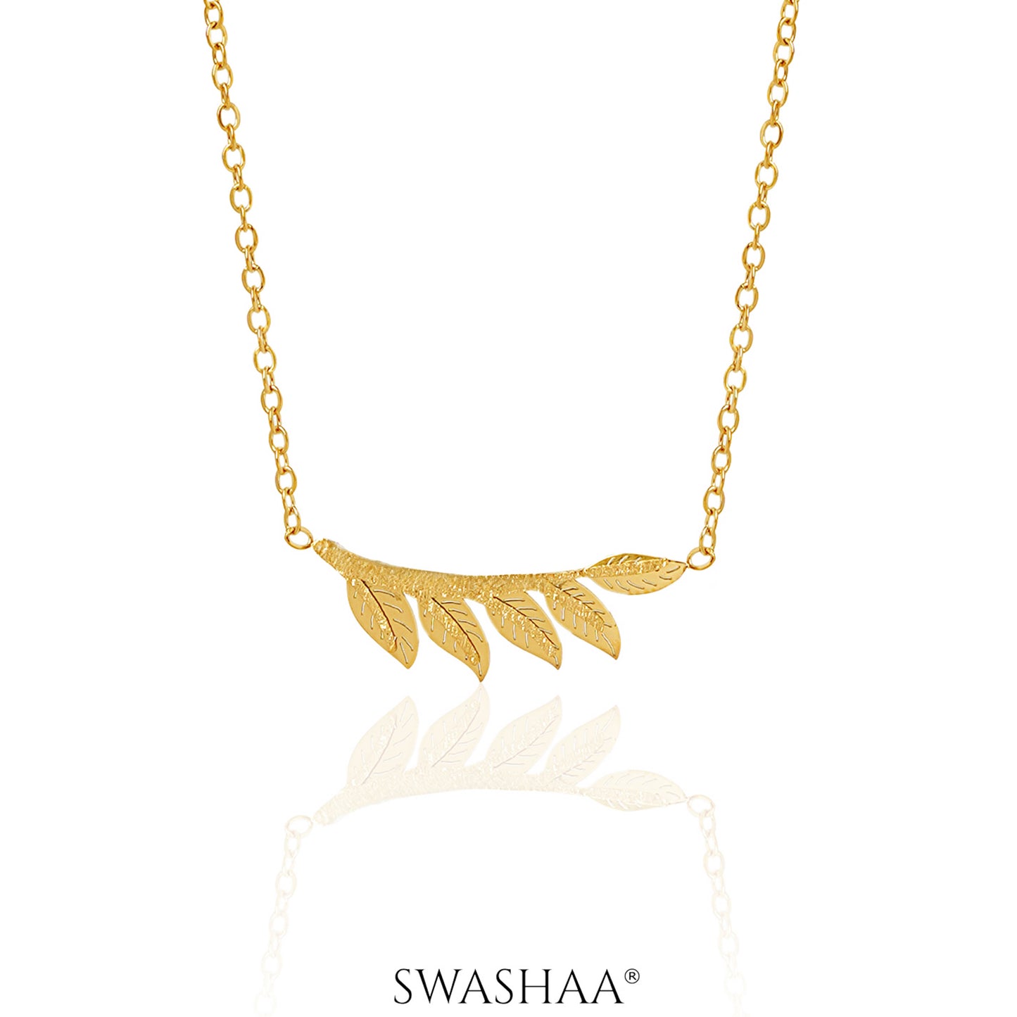 Shalakha Leaf 18K Gold Plated Necklace