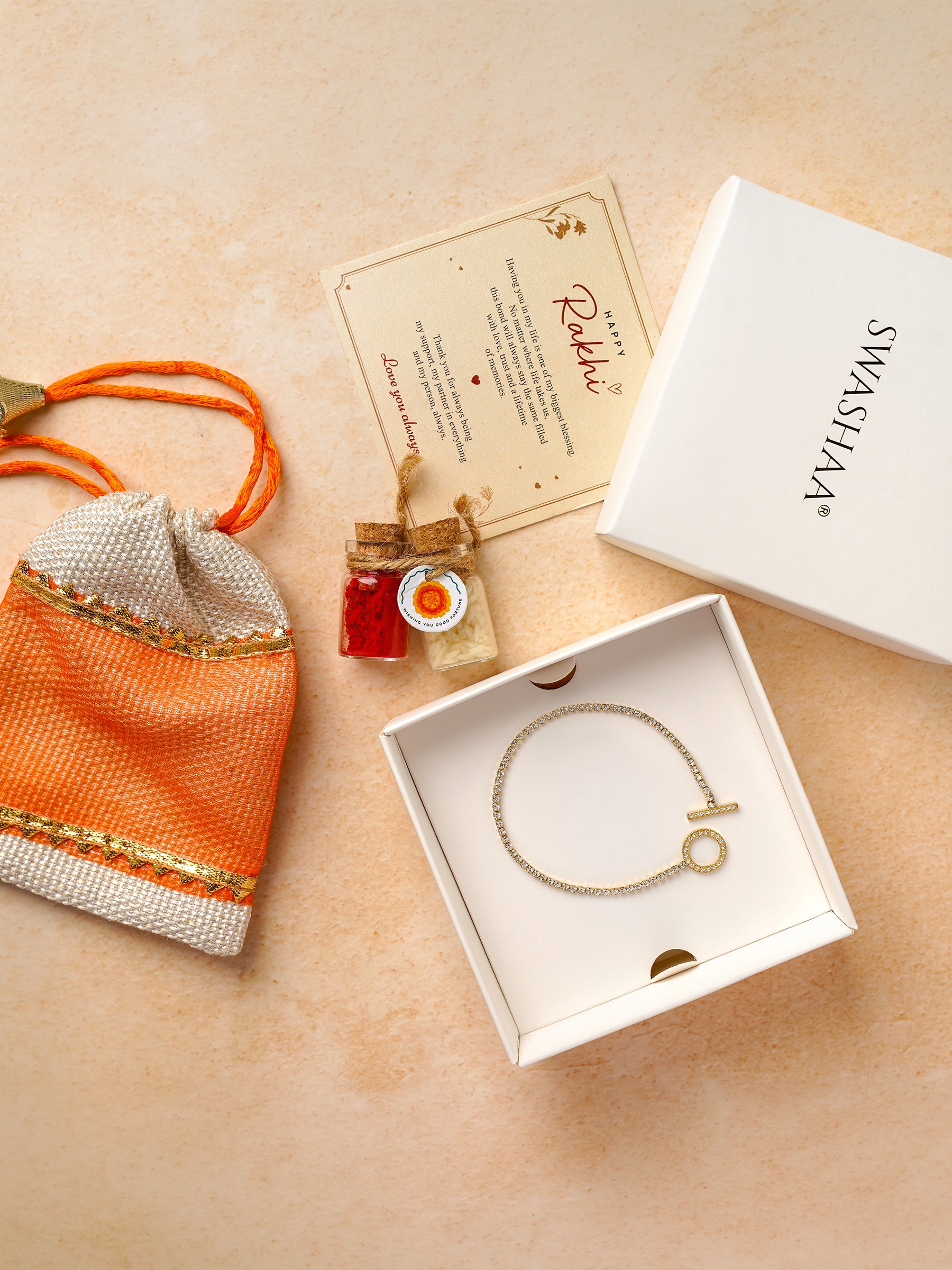 Shaurya Diamond 18K Gold Plated Rakhi
