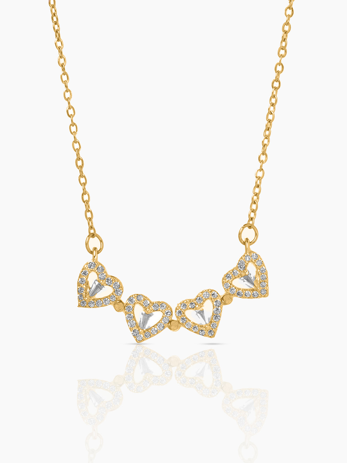 Shiny Leaf Flowe Clover Charm 18K Gold Plated Chain Pendant Necklace