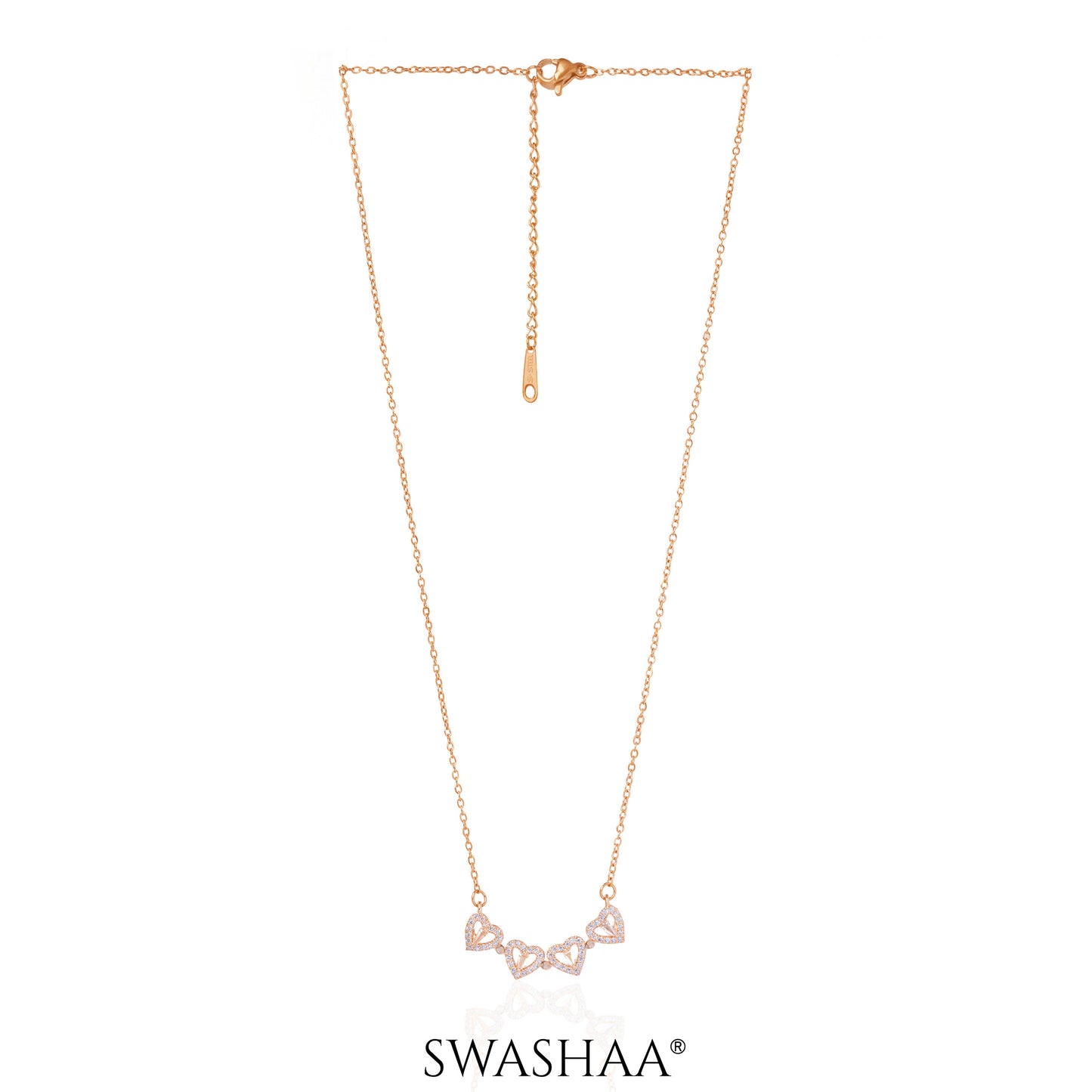 Shiny Clover Rosegold Plated Necklace