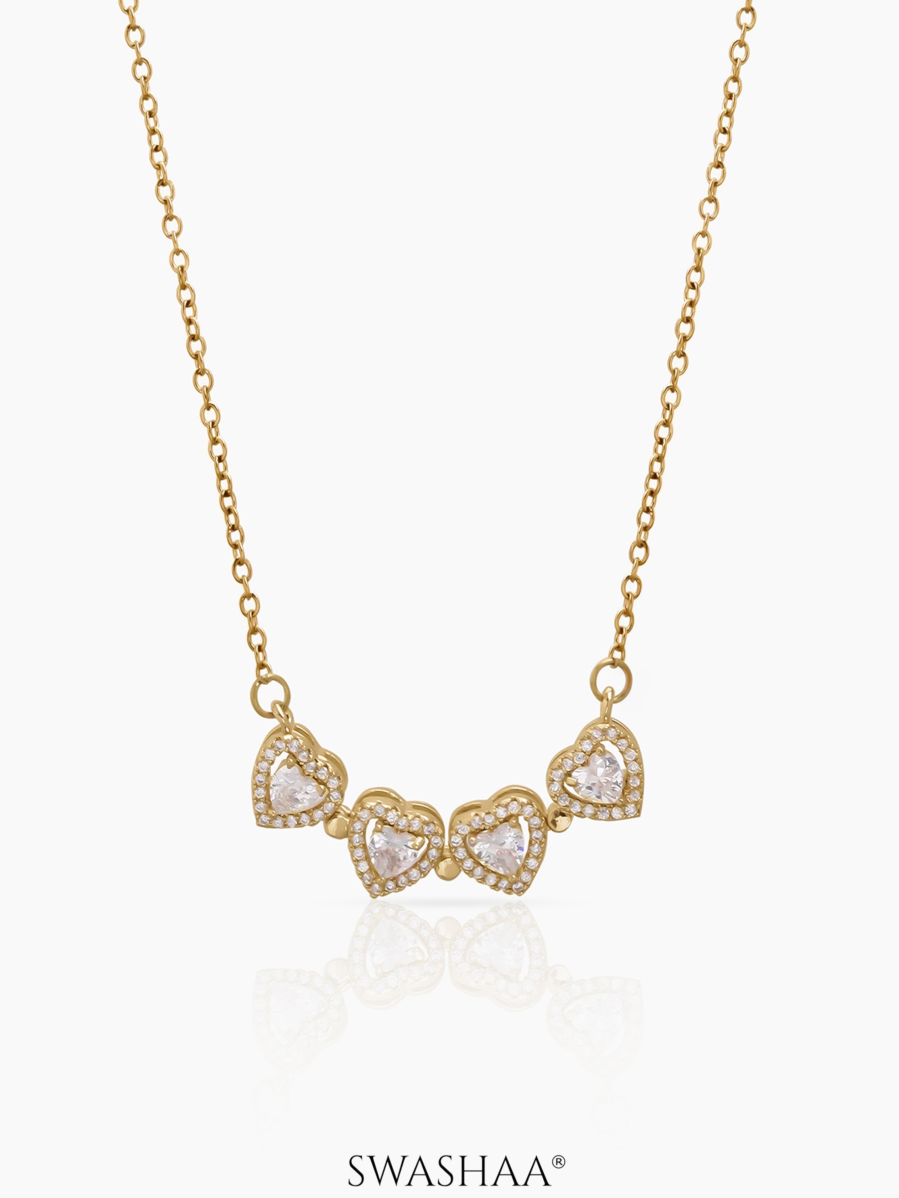 Shiny Clover Solitaire Necklace - Swashaa