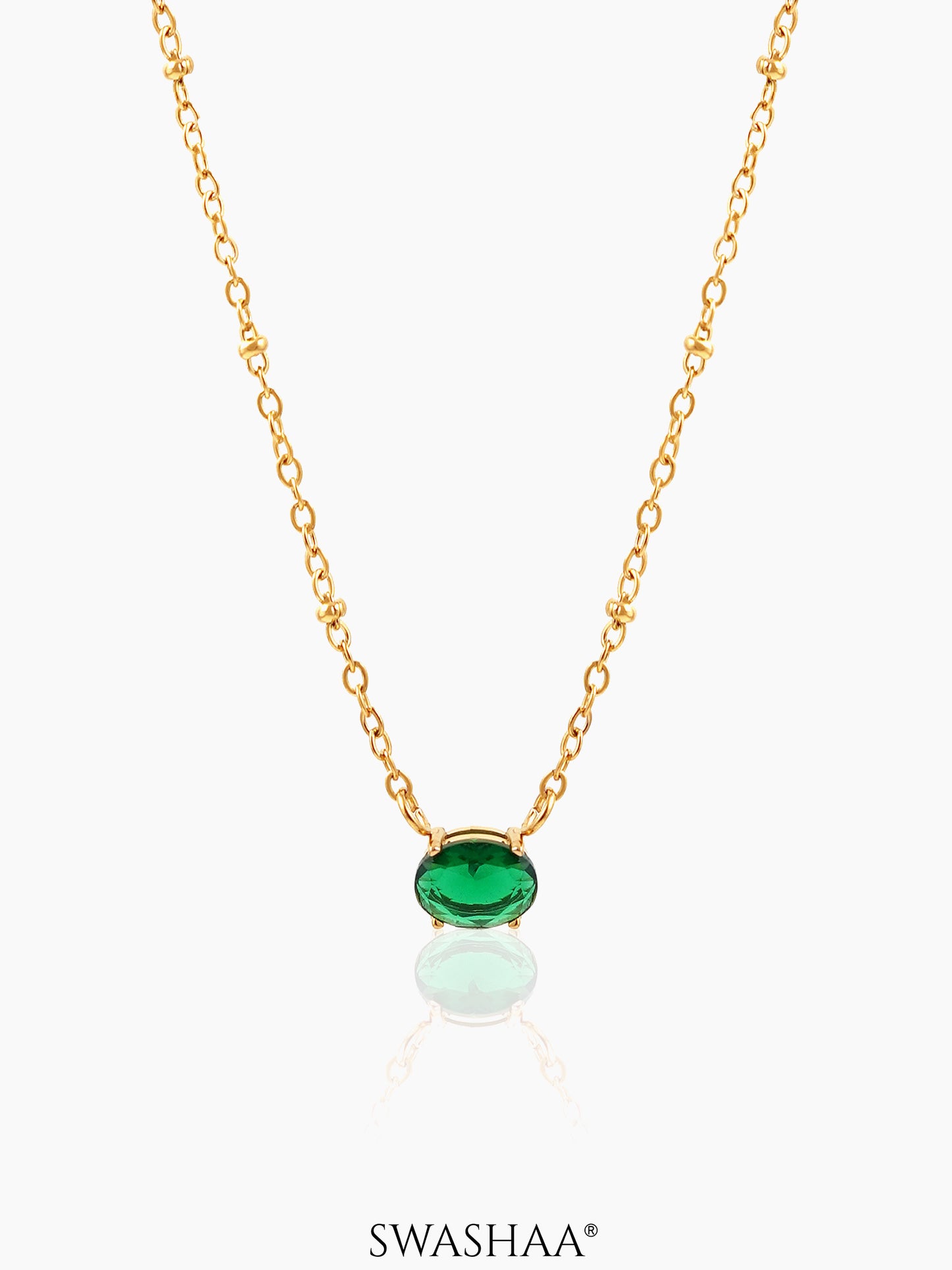 Sierra Solitaire 18K Gold Plated Necklace