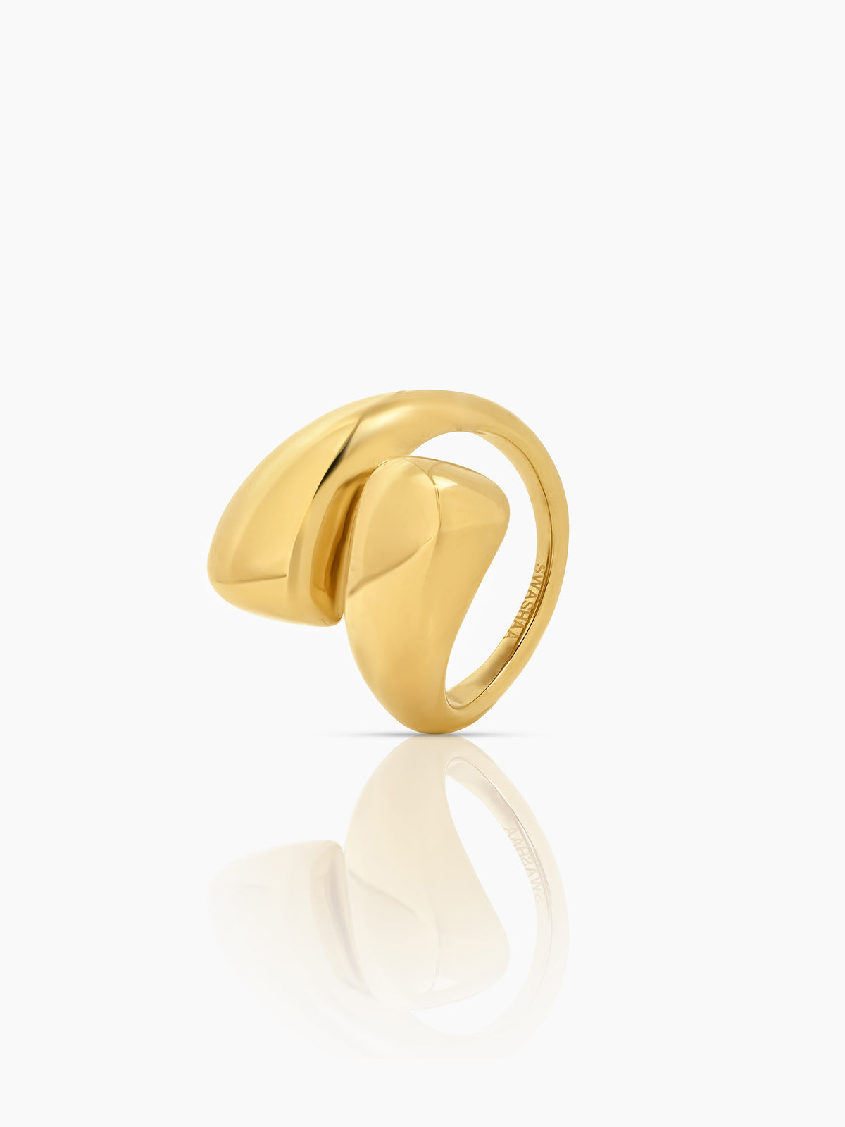 Siona Fluid Bold Curve 18K Gold Plated Ring