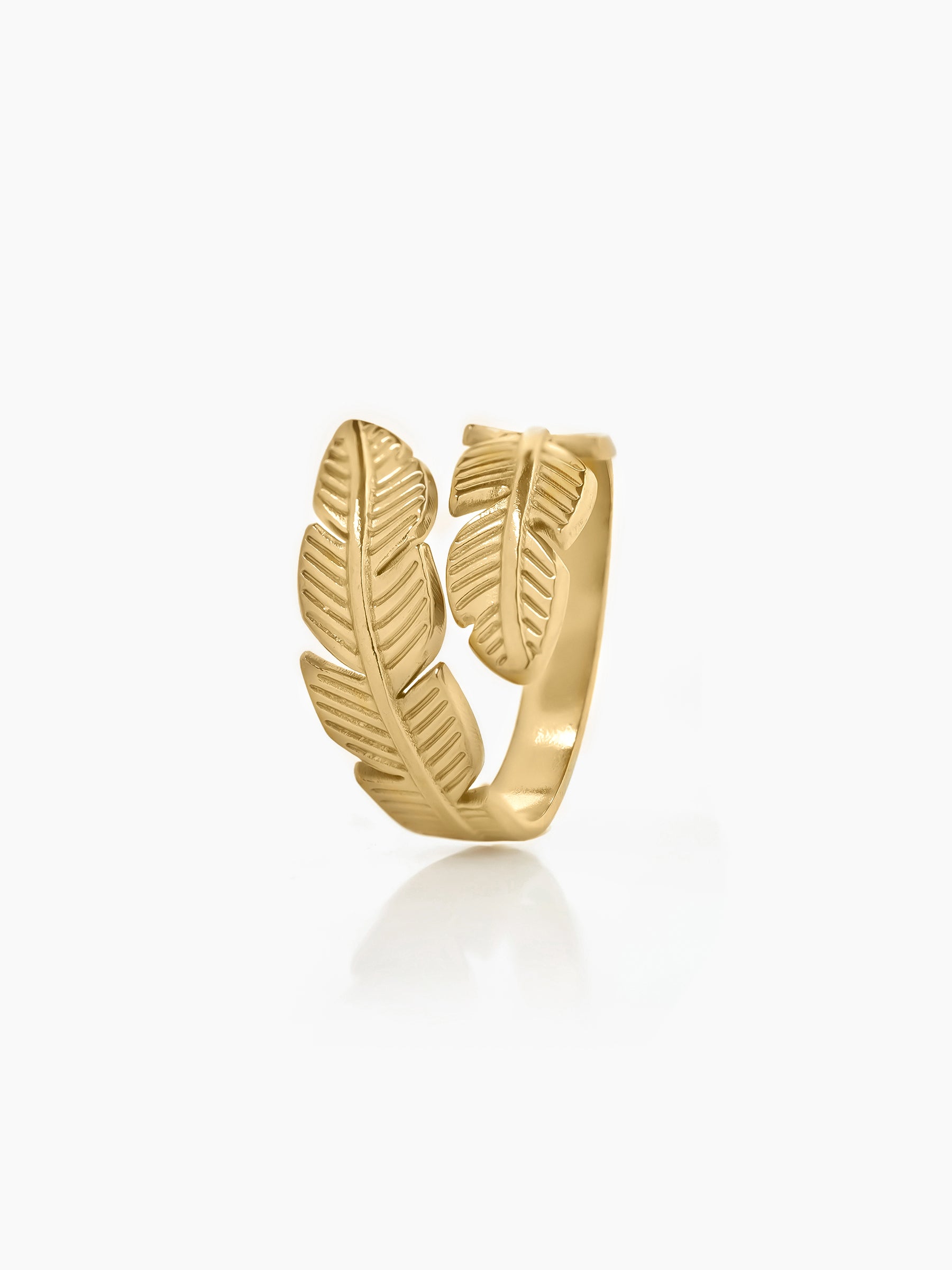 Sira Leaf 18K Gold Plated Ring - Swashaa
