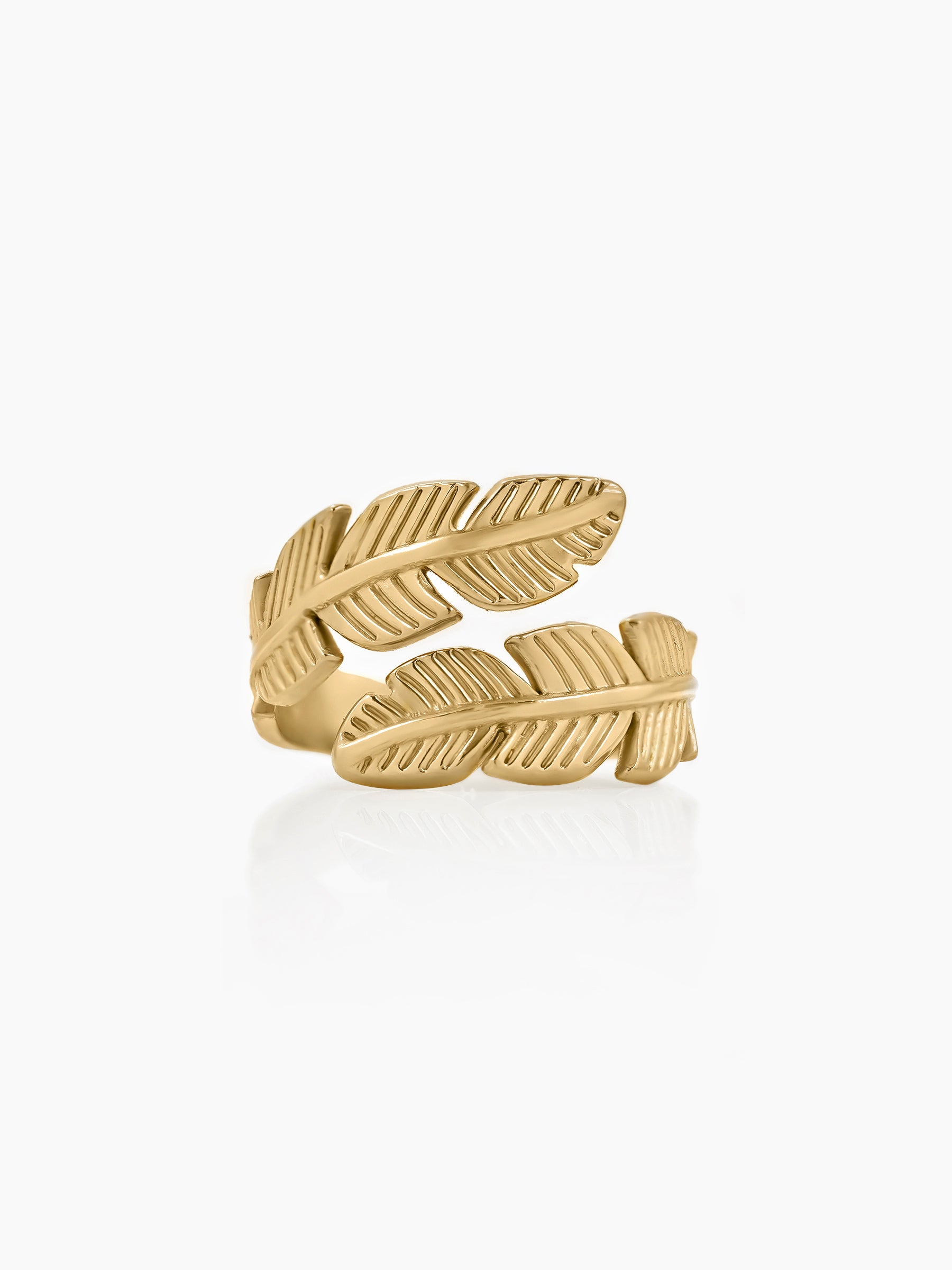 Sira Leaf 18K Gold Plated Ring - Swashaa