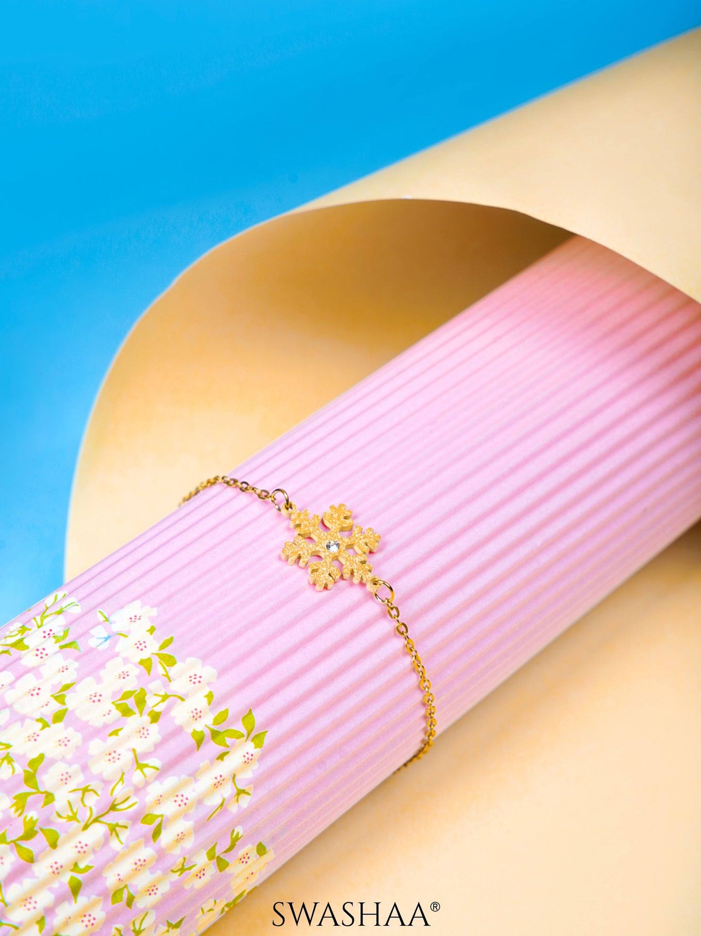 Snowflake Charm 18K Gold Plated Kid's Loose Bracelet