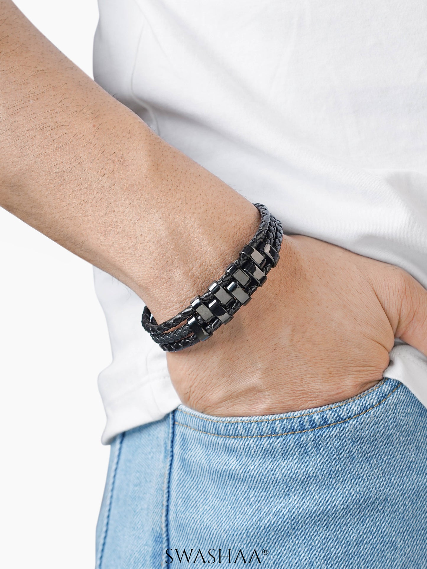 Sol Men's Leather Bracelet