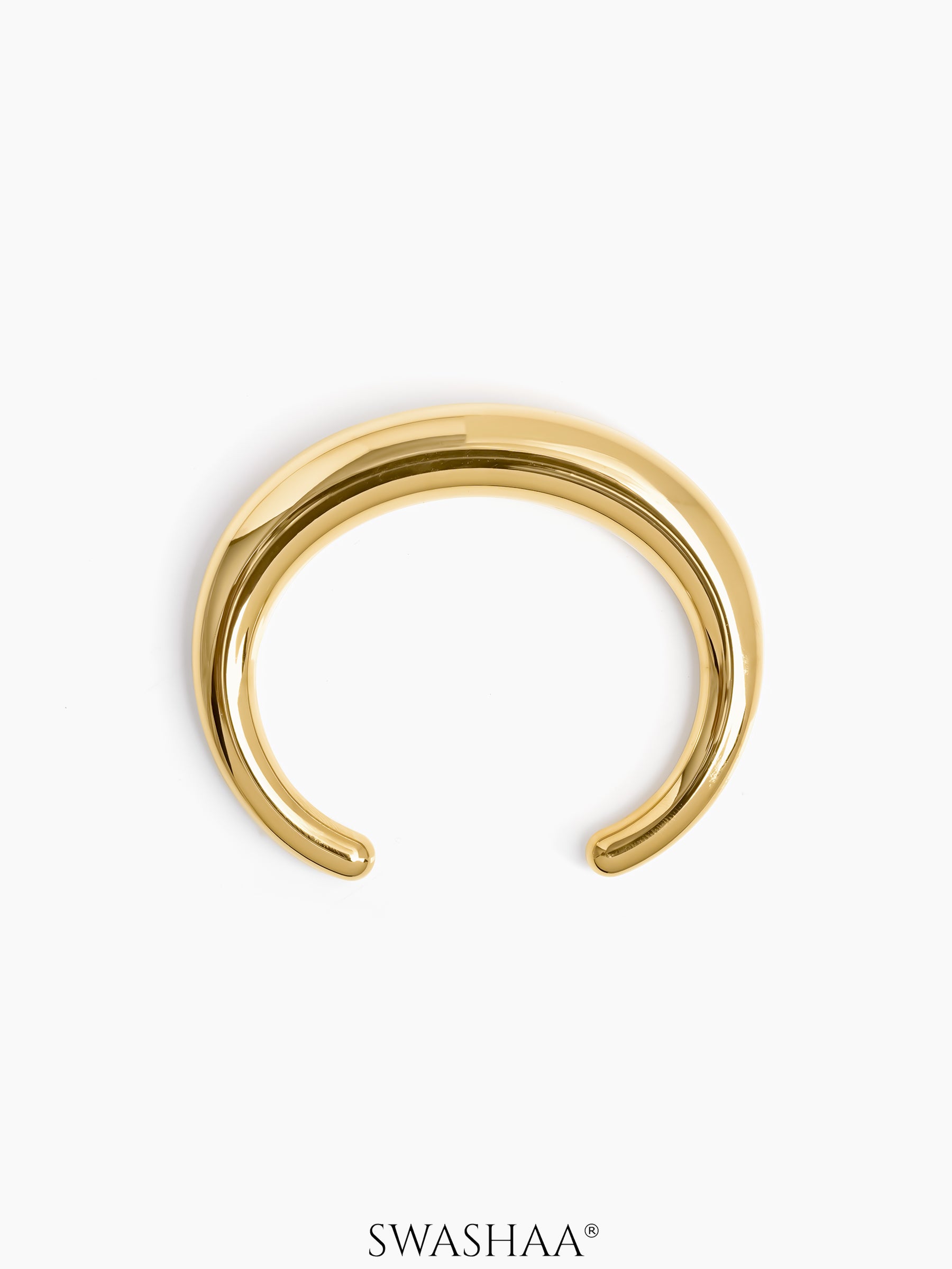 Solana Curve Cuff 18K Gold Plated Bracelet
