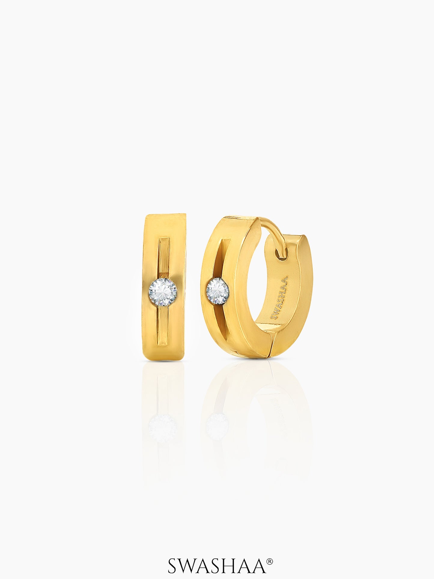 Solaris Studed Diamond Men's Hoop Earrings