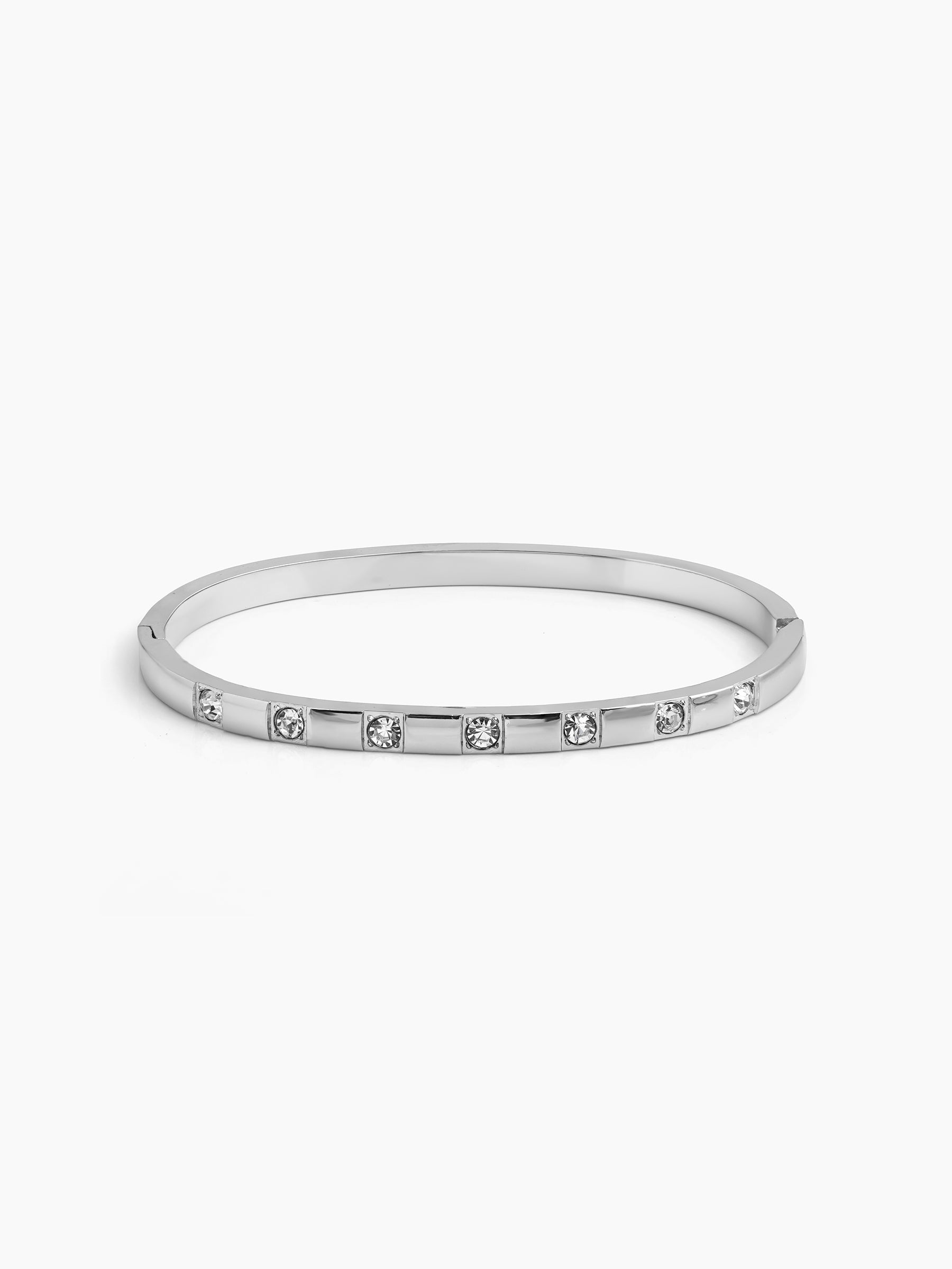 Solmira Silver Diamond Band Bracelet - Swashaa