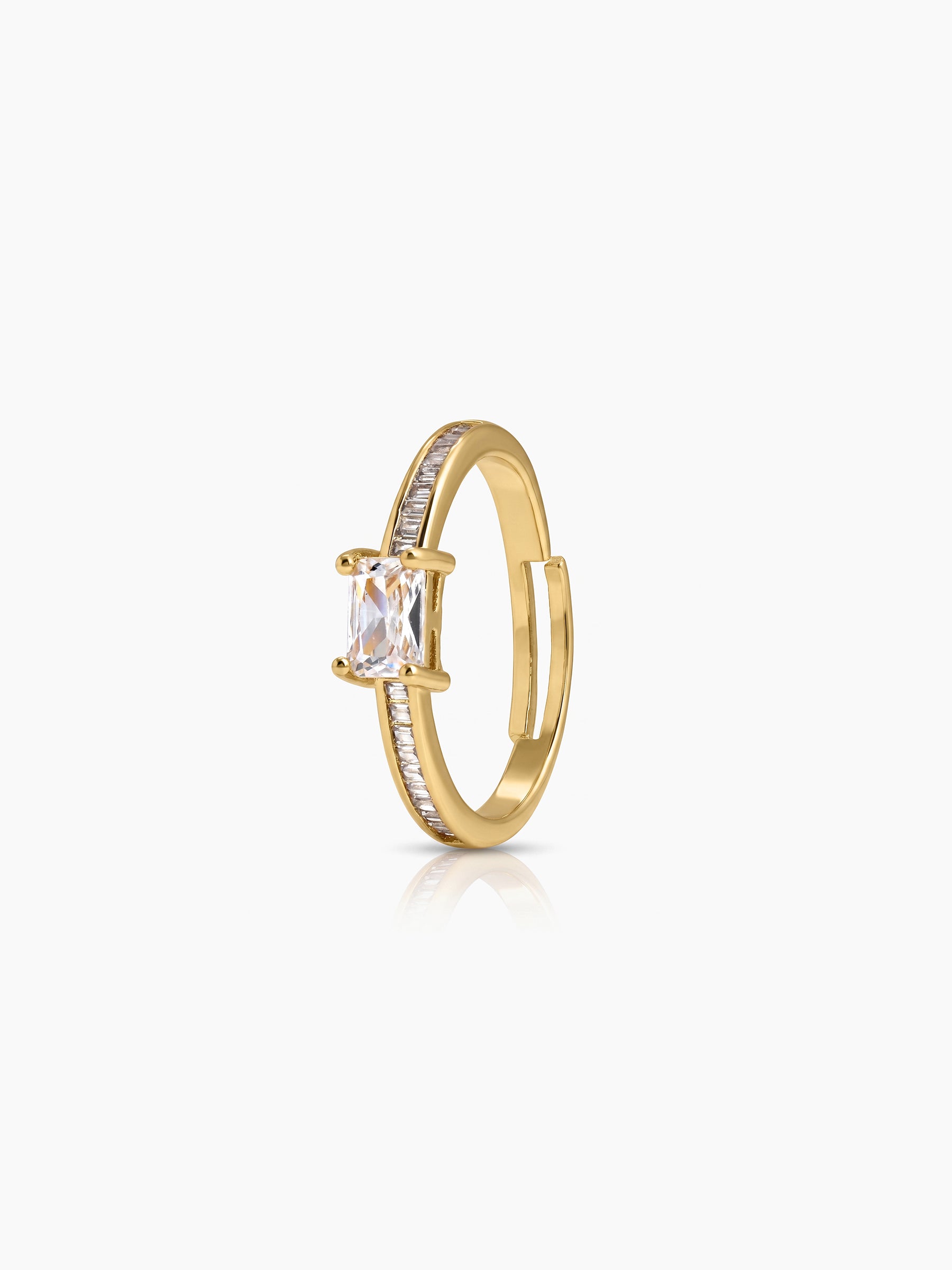 Sorielle Solitaire 18K Gold Plated Women's Ring - Swashaa