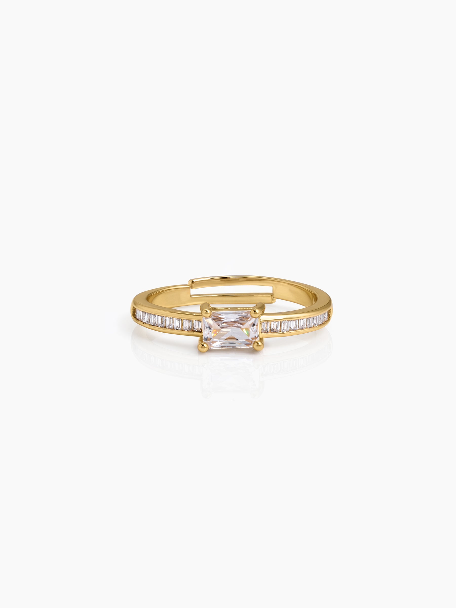 Sorielle Solitaire 18K Gold Plated Women's Ring - Swashaa