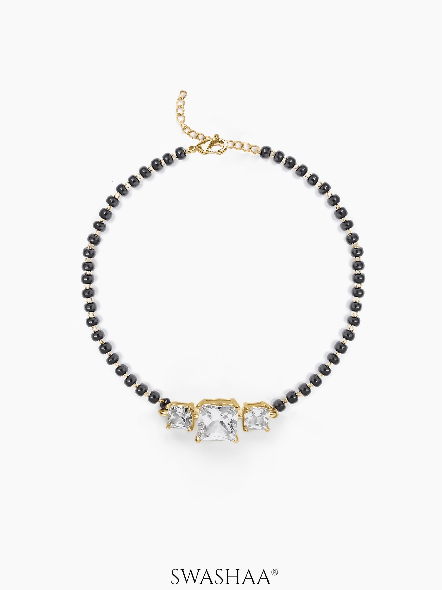 Square Solitaire 18K Gold Plated Mangalsutra Bracelets