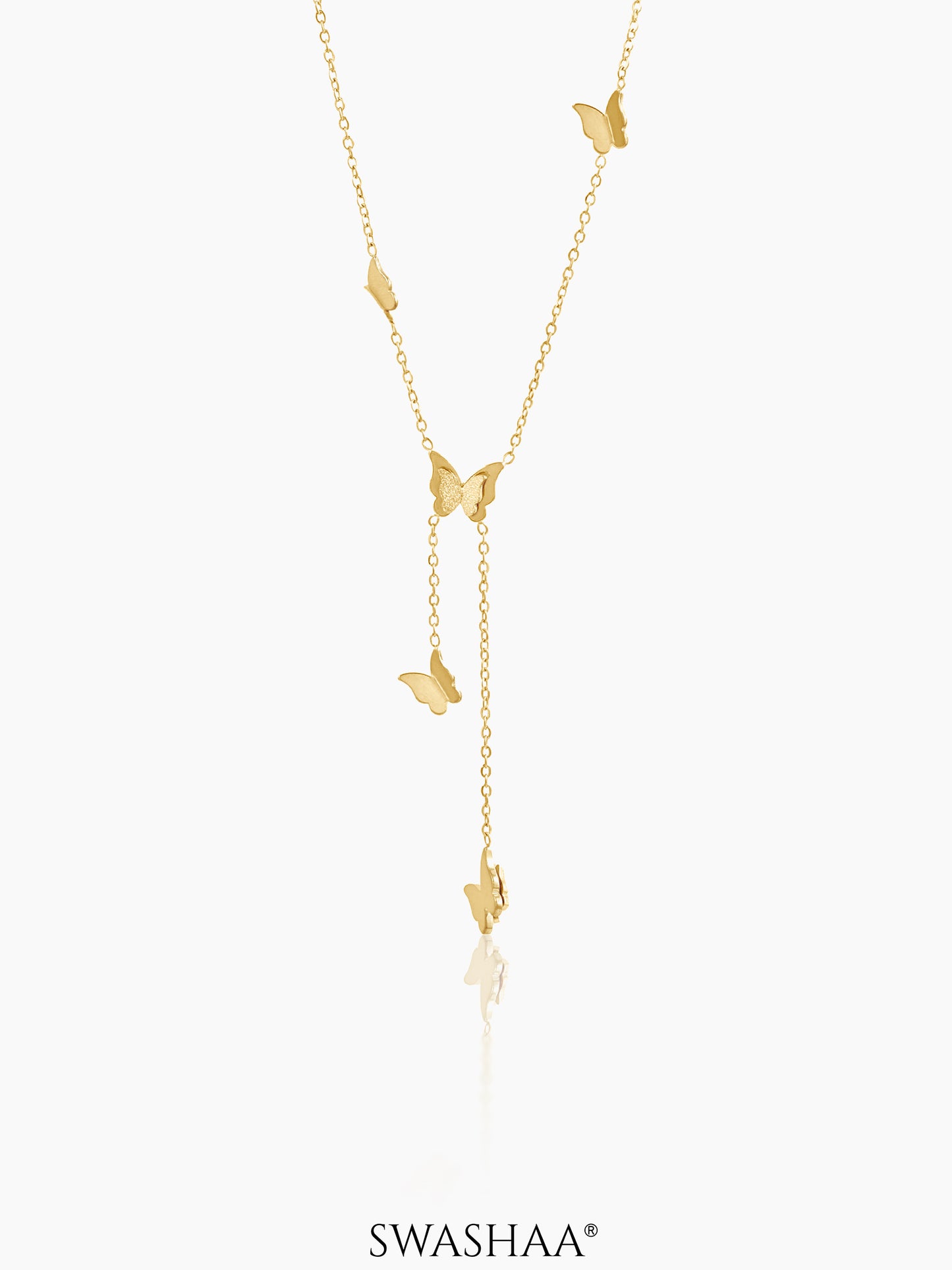 Statement Butterfly Rosegold Plated Necklace