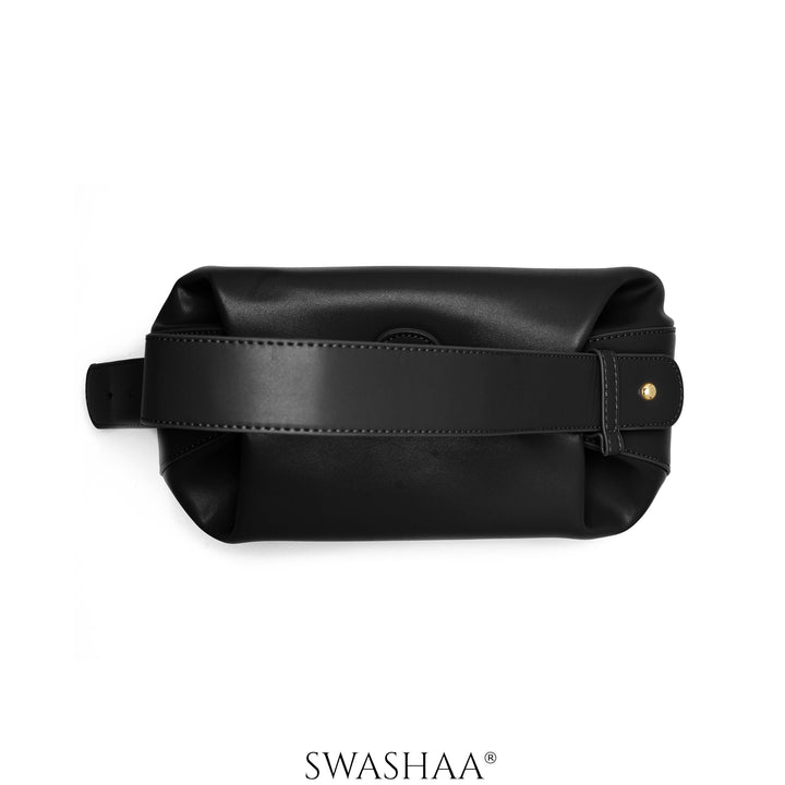 Stella Black Leather Shoulder Bag