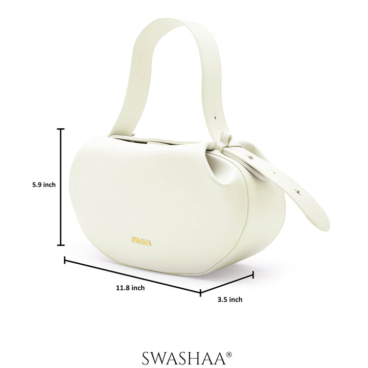 Stella White Leather Shoulder Bag