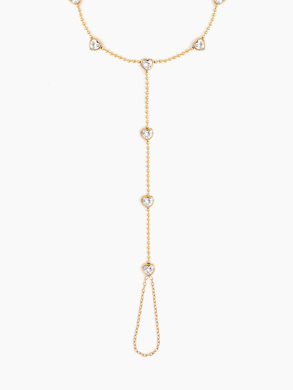 Stormi Diamond Heart 18K Gold Plated Women's Ring Bracelet
